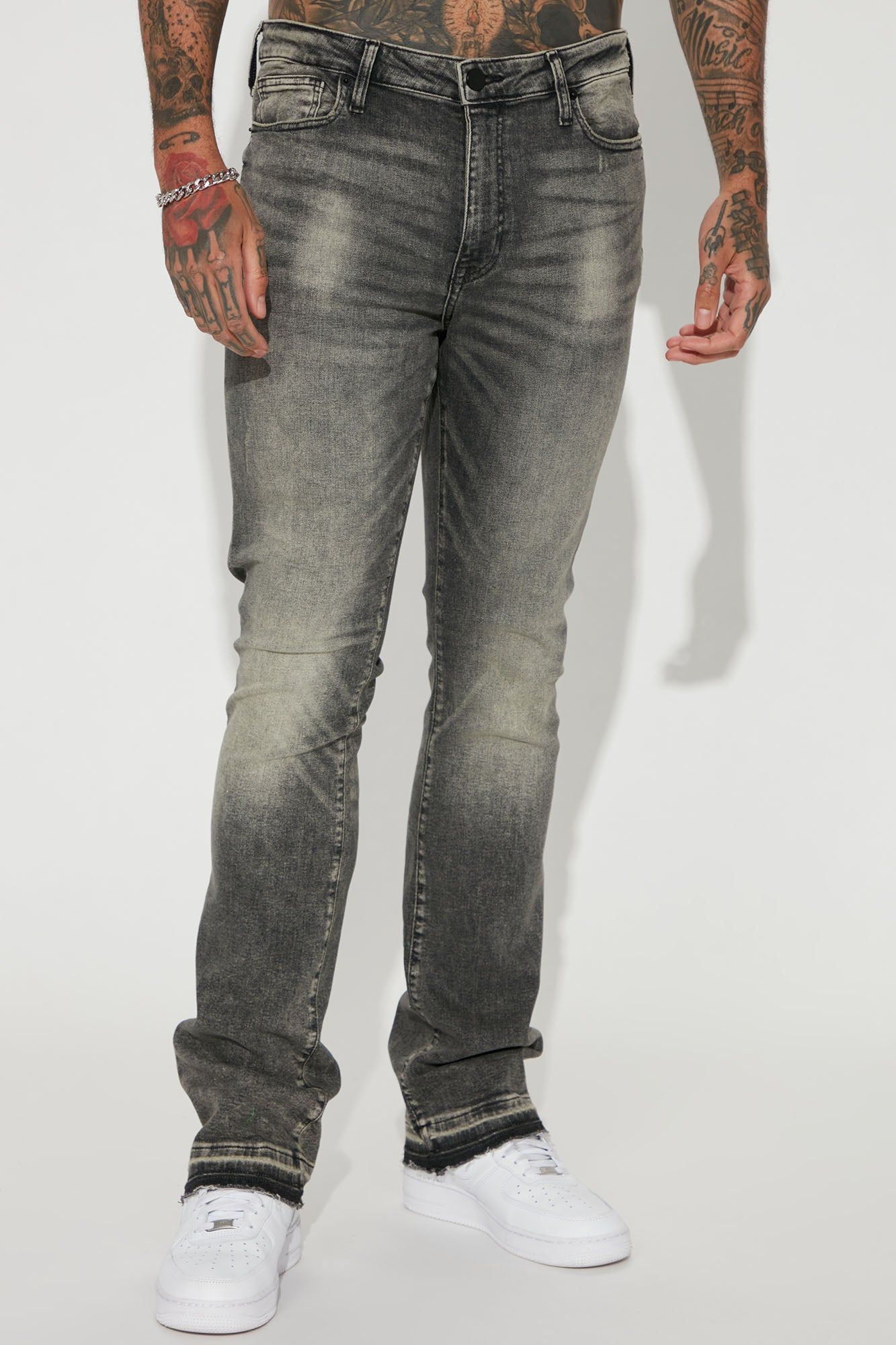 New Start Stacked Skinny Flare Jeans - Grey sold by Fashion Nova product image thumbnail 4