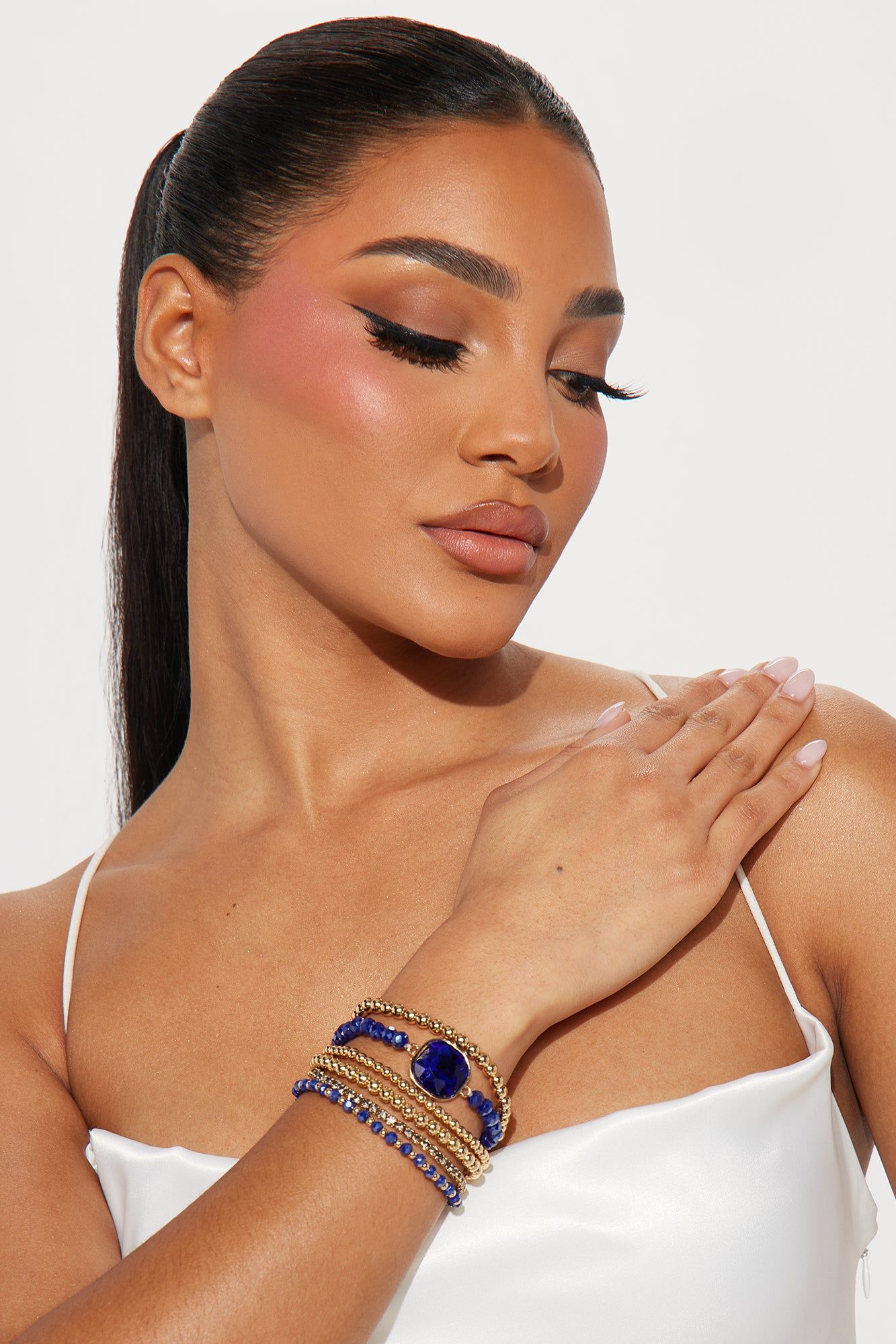Deep Blue Sea Bracelet Set - Gold/Blue sold by Fashion Nova product image thumbnail 2