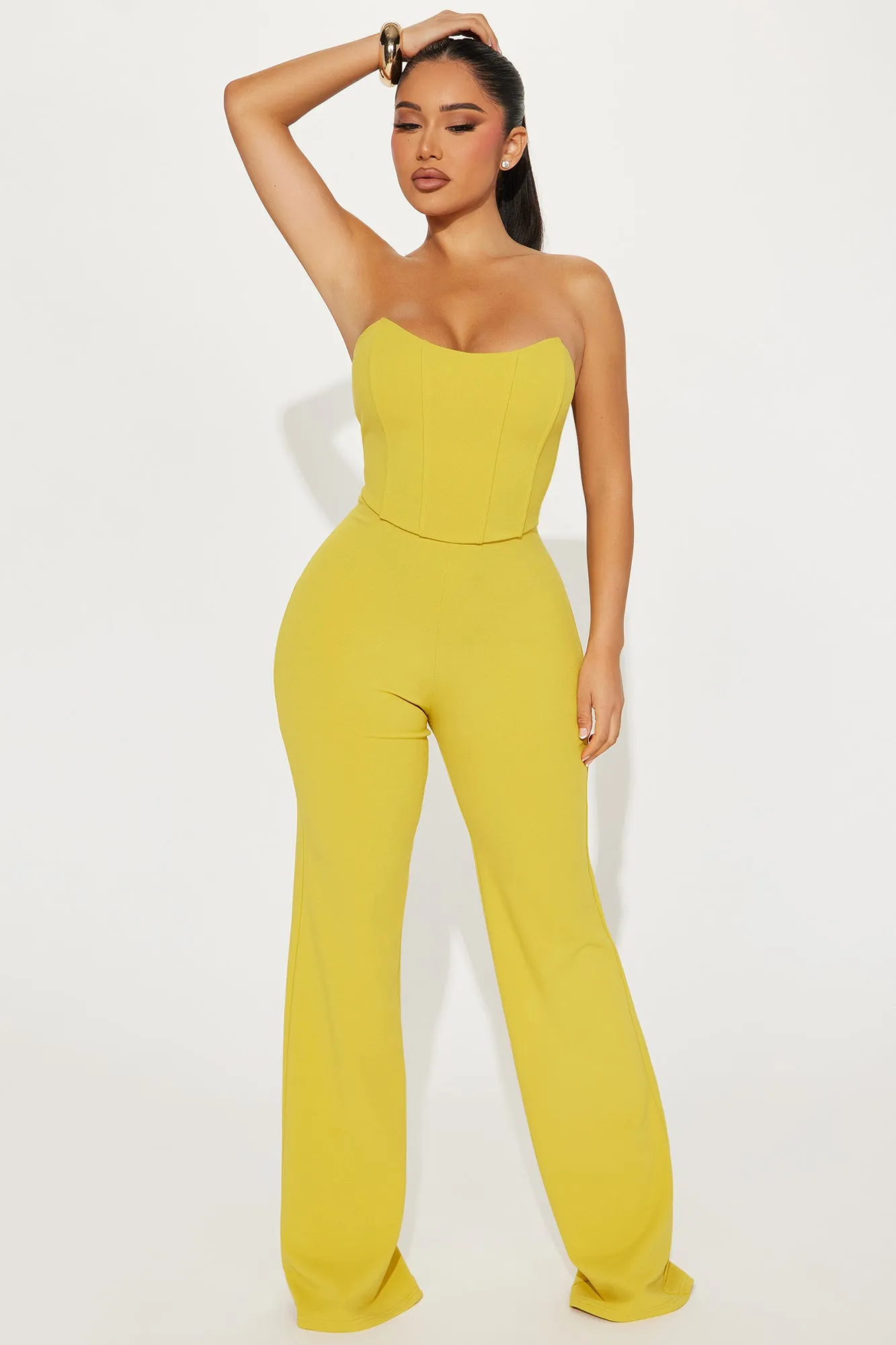 Party After Party Jumpsuit - Chartreuse sold by Fashion Nova
