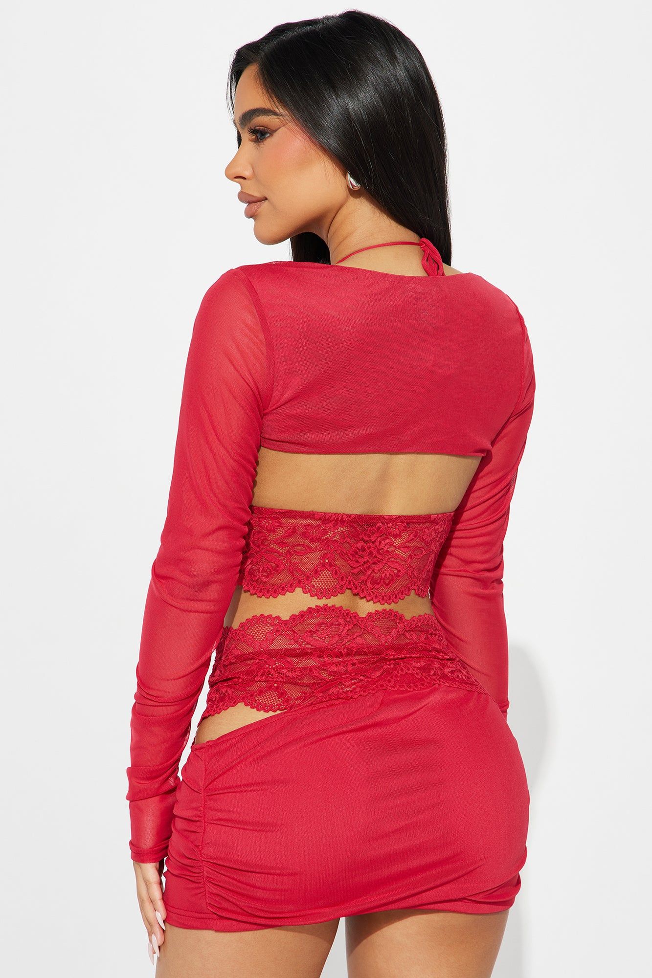 Camille Lace Skirt Set - Red sold by Fashion Nova product image thumbnail 3