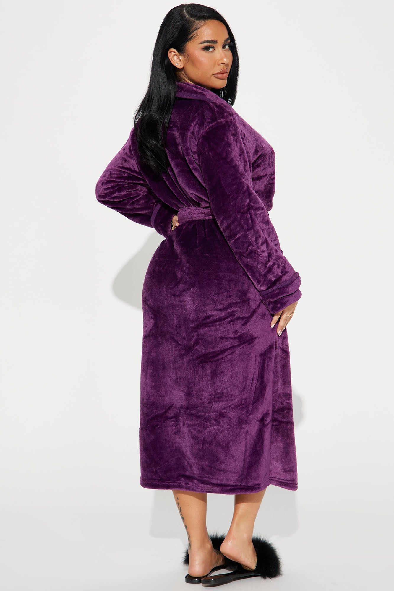 Self Care Plush PJ Robe - Purple sold by Fashion Nova product image thumbnail 3