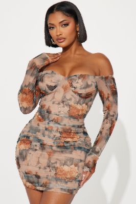 Lilian Mesh Mini Dress - Blue/combo sold by Fashion Nova