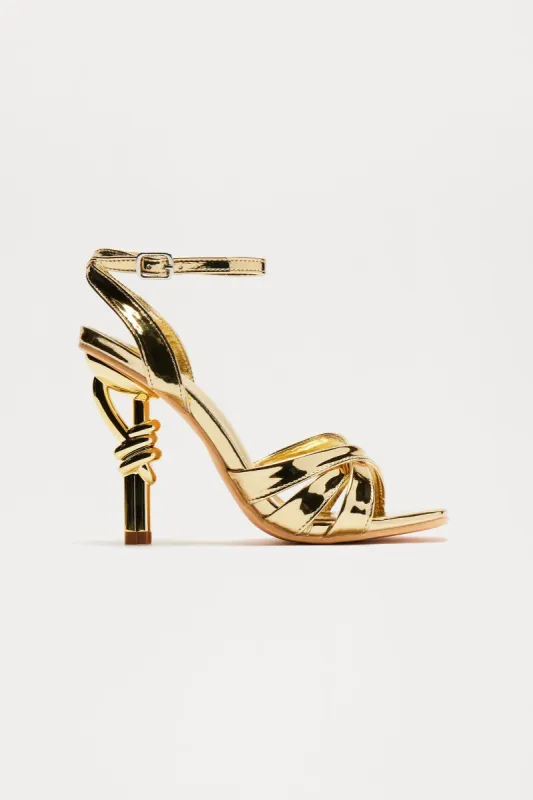 Liane Heeled Sandals - Gold sold by Fashion Nova