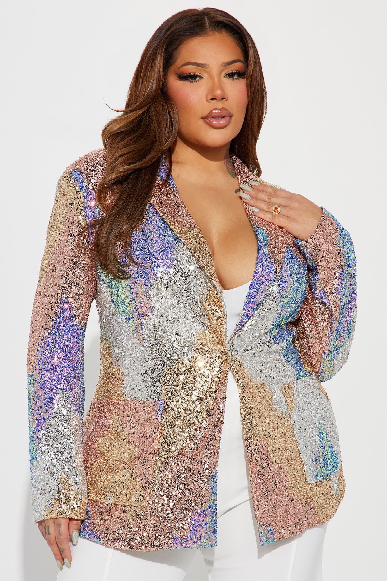 Office Party Sequin Blazer - Multi Color sold by Fashion Nova product image thumbnail 4