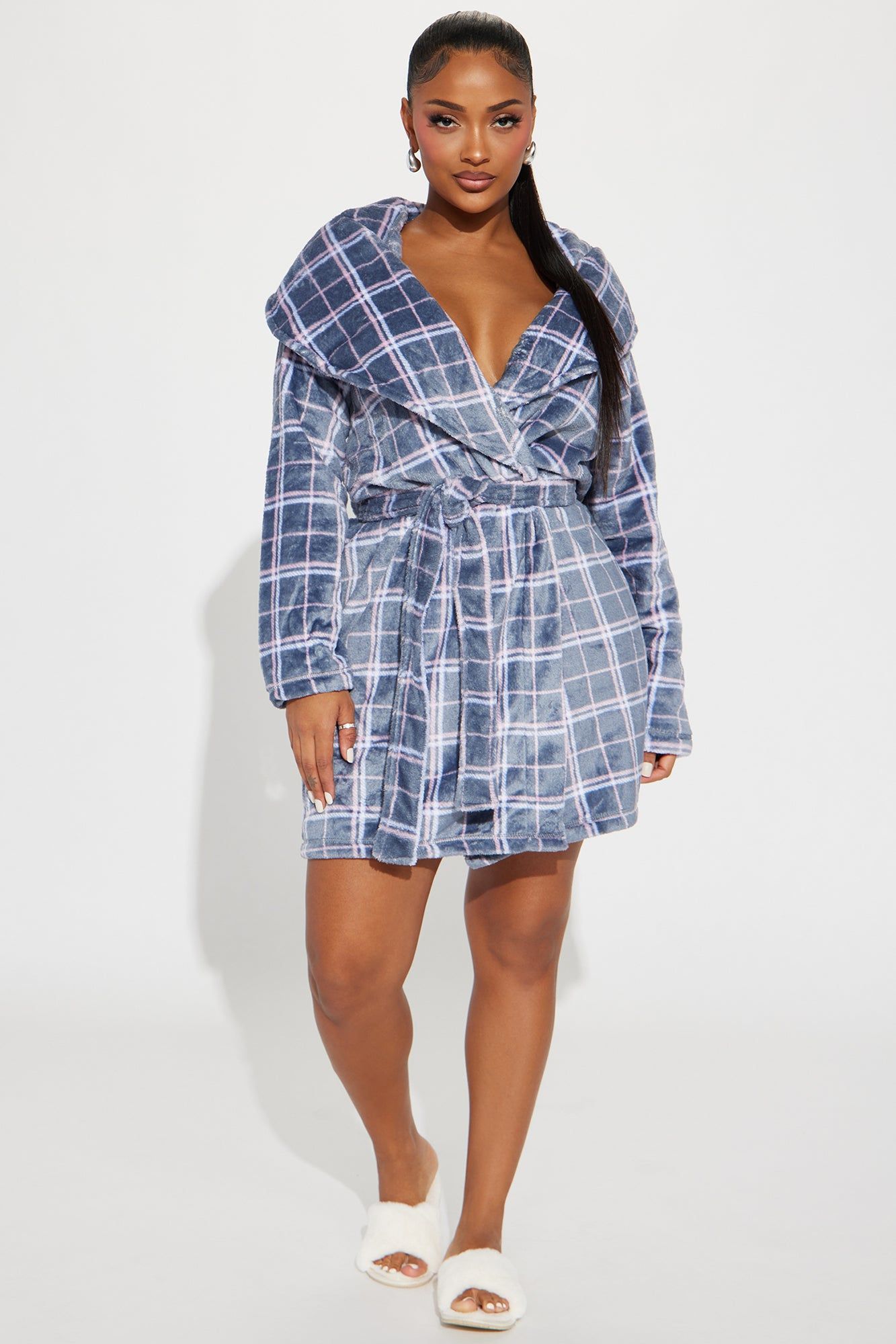 Chilly Mornings PJ Robe - Blue/combo sold by Fashion Nova product image thumbnail 2