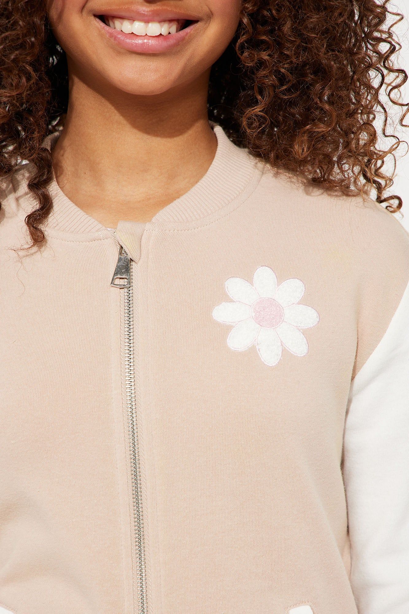 Mini Fleece Bomber Jacket With Chenille Patch - Khaki sold by Fashion Nova product image thumbnail 3