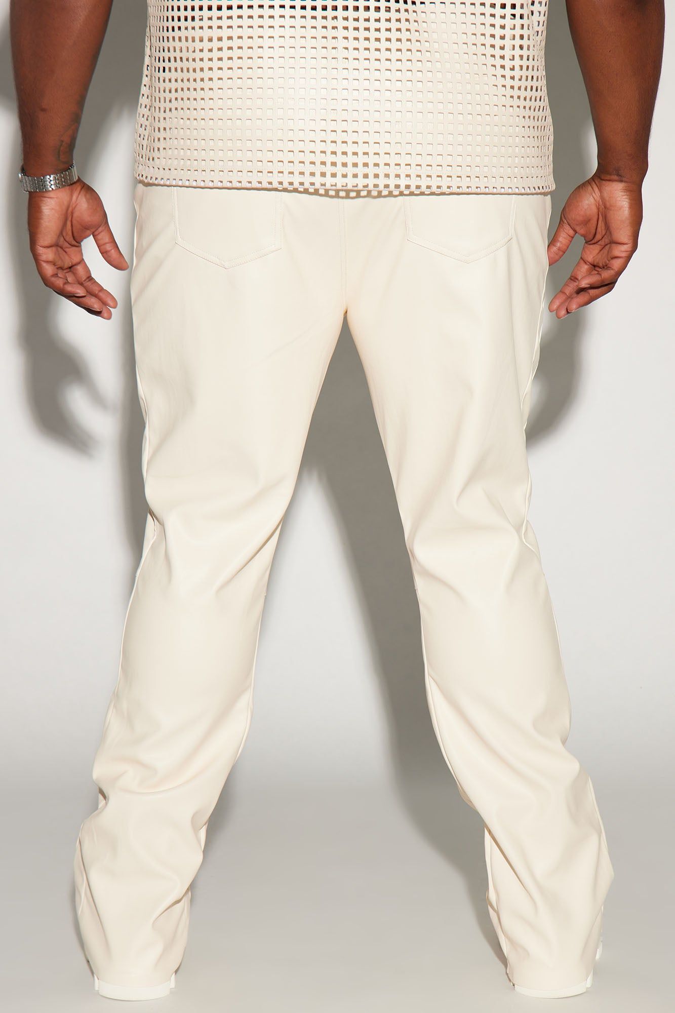 Upscale Faux Leather Flare Pants - Cream sold by Fashion Nova product image thumbnail 7