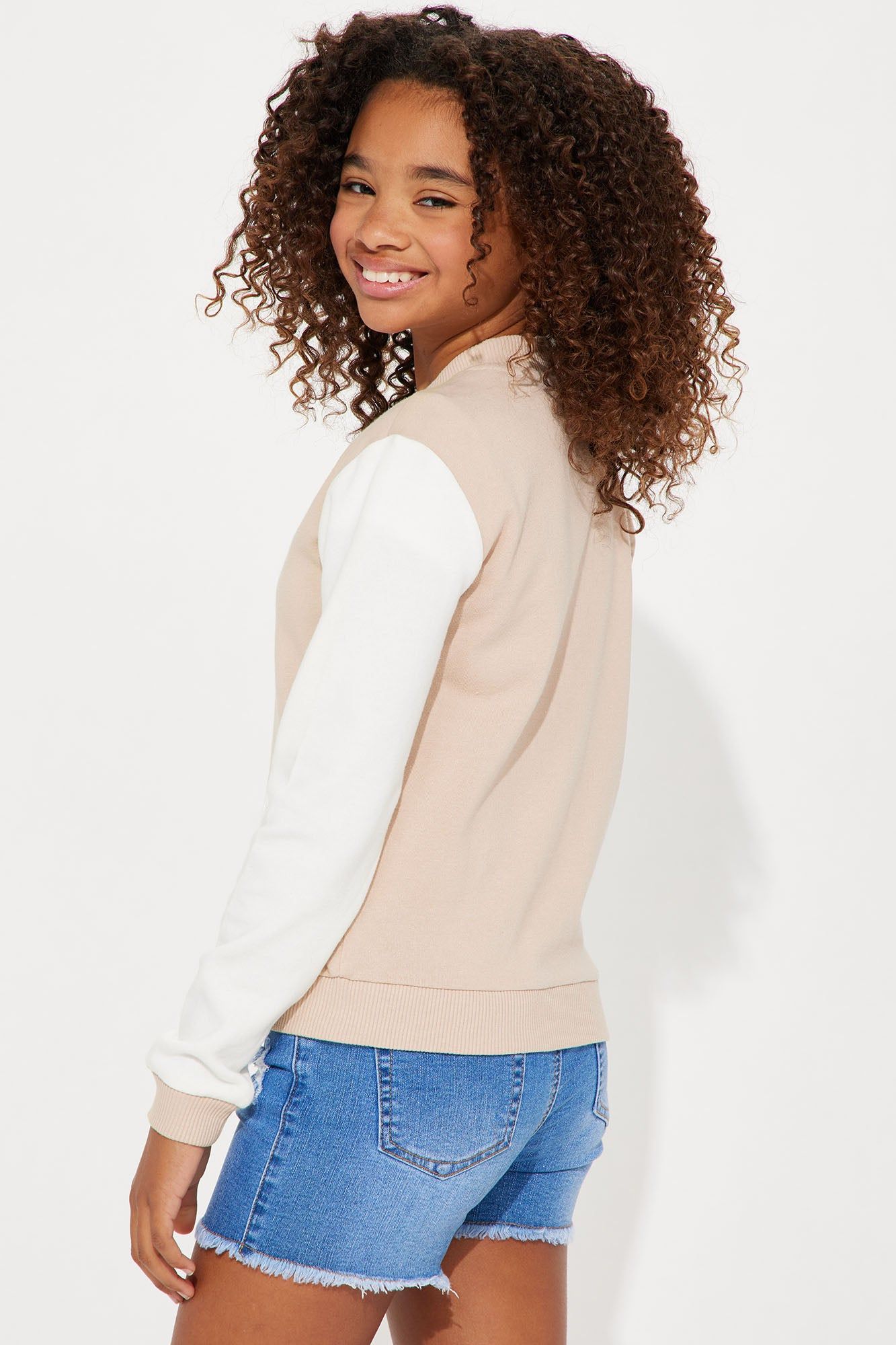 Mini Fleece Bomber Jacket With Chenille Patch - Khaki sold by Fashion Nova product image thumbnail 4