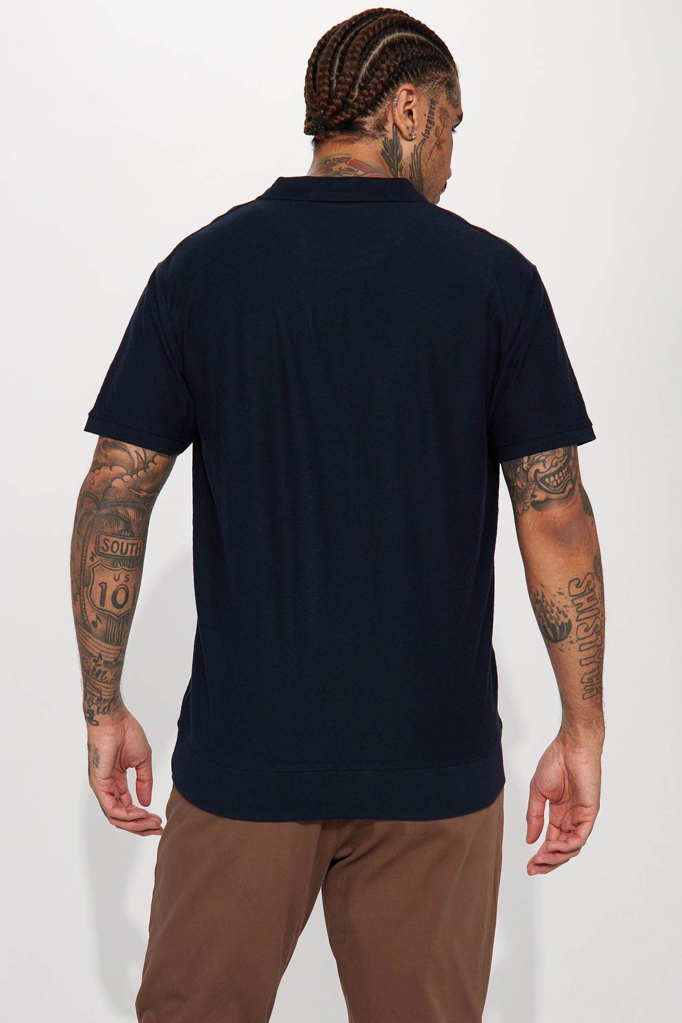 Papi Short Sleeve Polo - Navy sold by Fashion Nova product image thumbnail 4