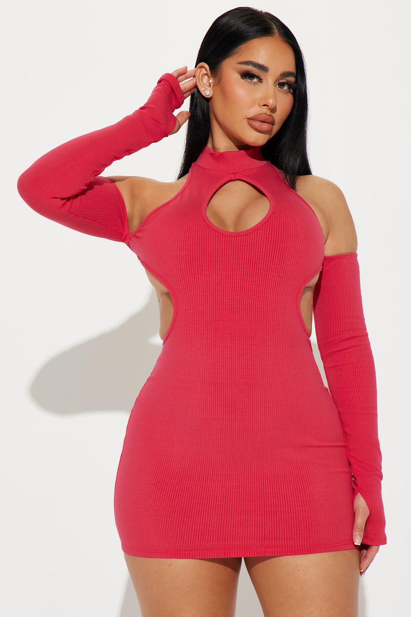 Nia Snatched Mini Dress - Raspberry sold by Fashion Nova product image thumbnail 2