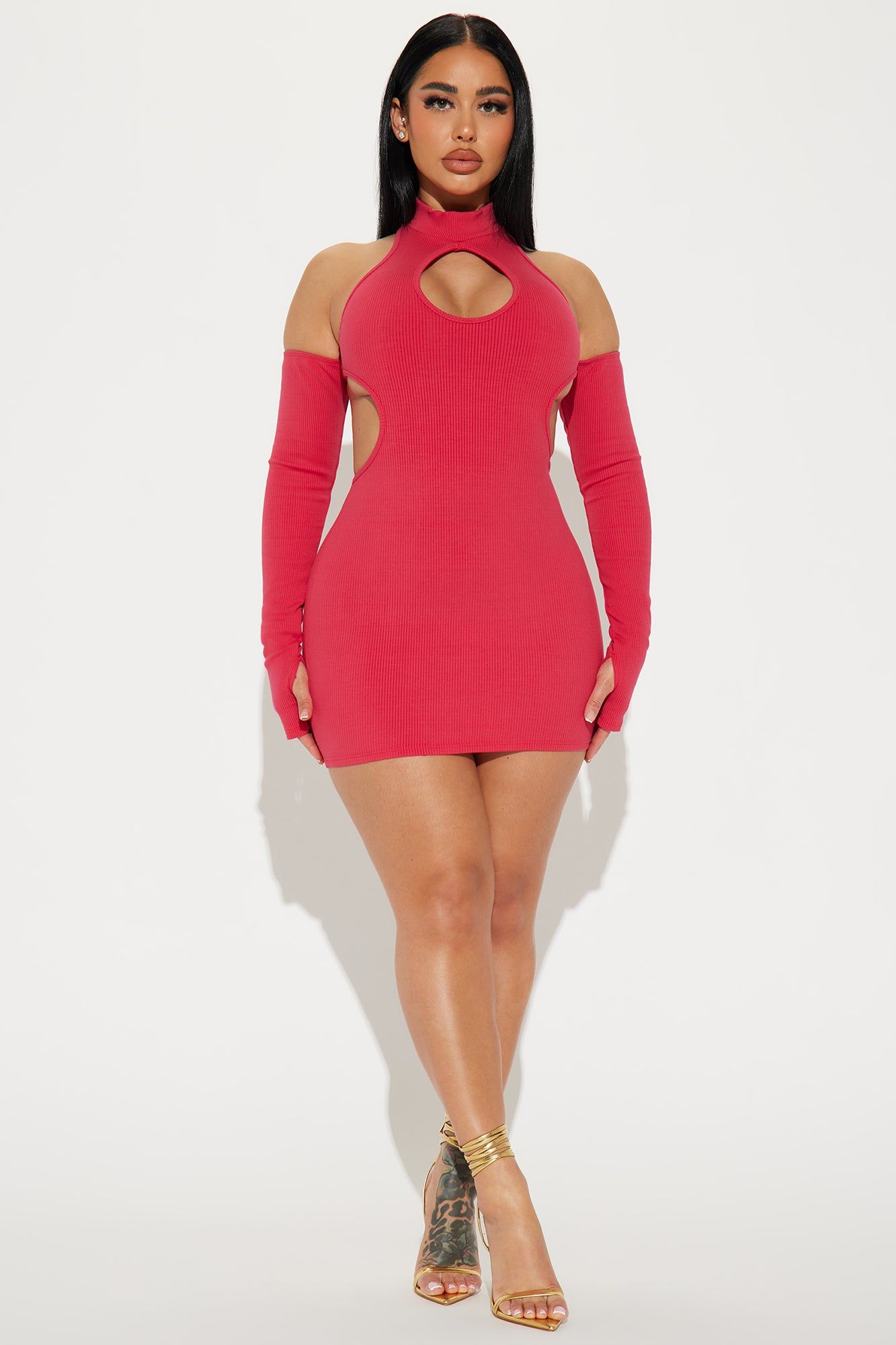 Nia Snatched Mini Dress - Raspberry sold by Fashion Nova