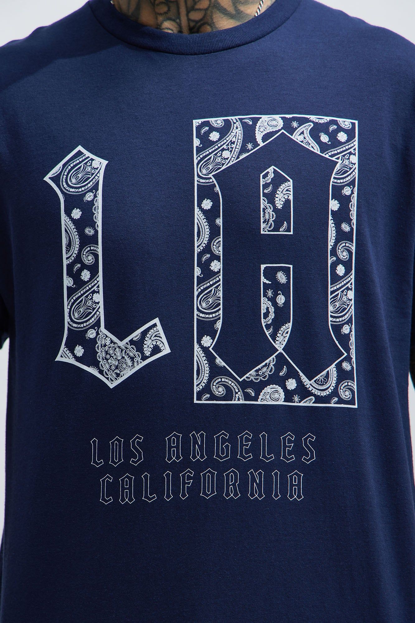 LA Paisley Short Sleeve Tee - Navy sold by Fashion Nova product image thumbnail 3