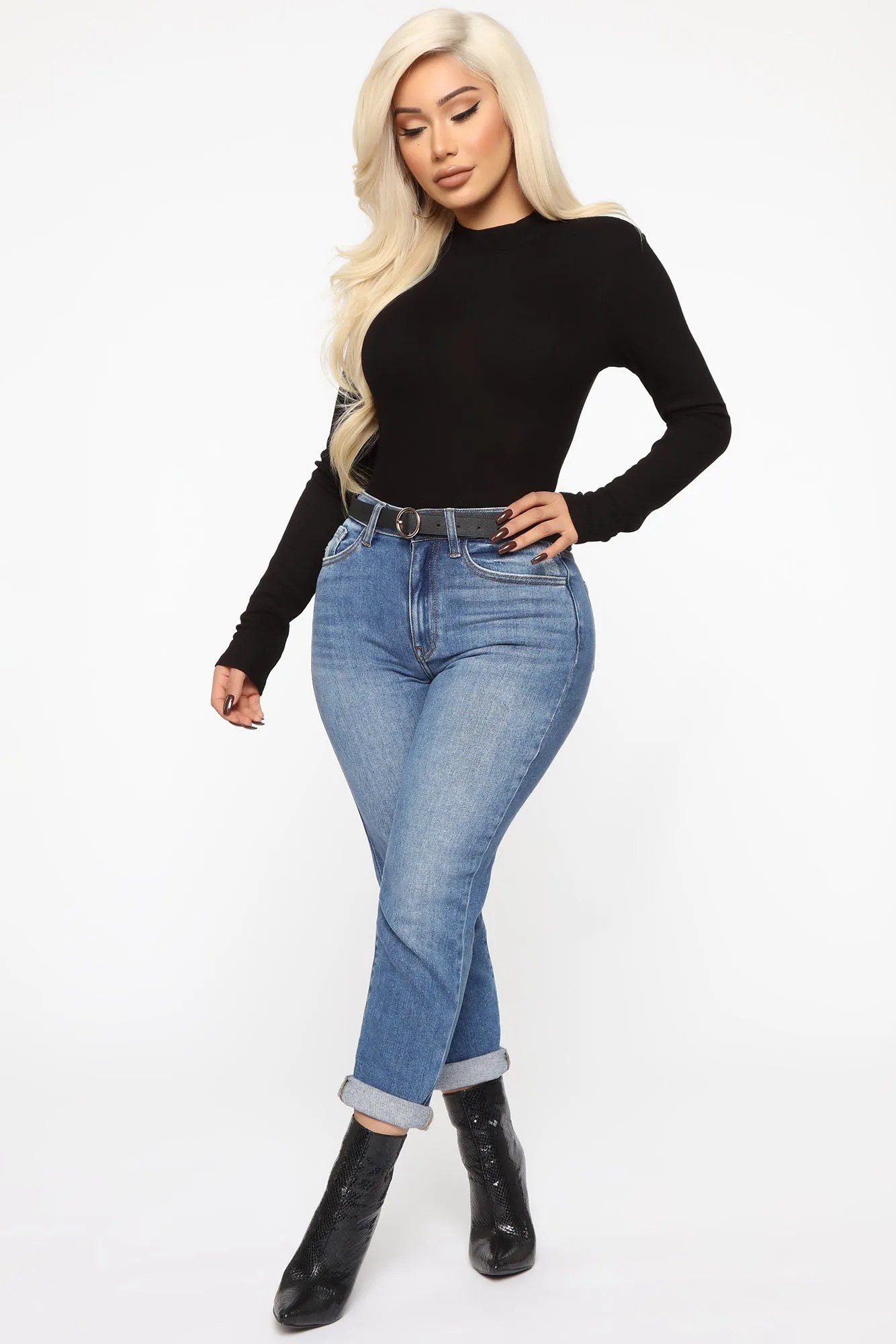 Sincere Mock Neck Long Sleeve Top - Black sold by Fashion Nova product image thumbnail 4
