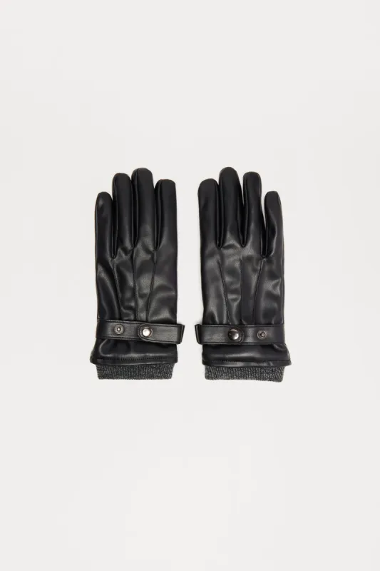 Bryant Park Faux Leather Gloves - Black sold by Fashion Nova