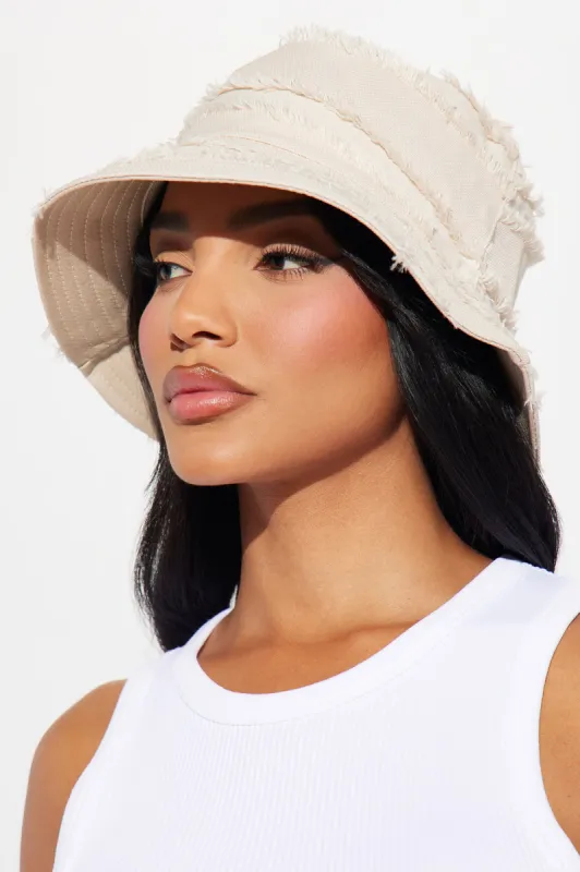 Don't Stress Me Out Bucket Hat - Beige sold by Fashion Nova