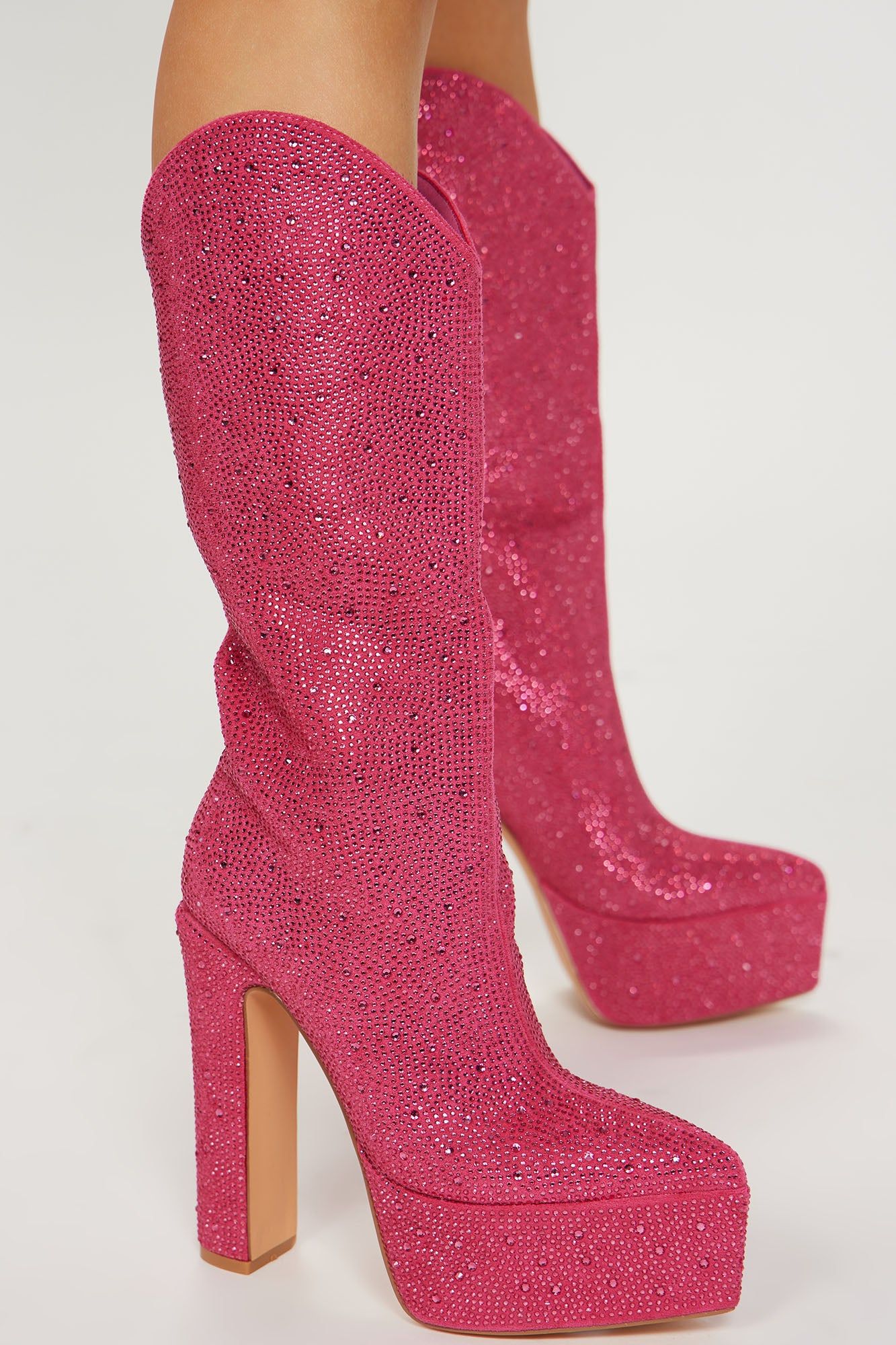 Flashy And Classy Knee High Heeled Boots - Pink sold by Fashion Nova product image thumbnail 2