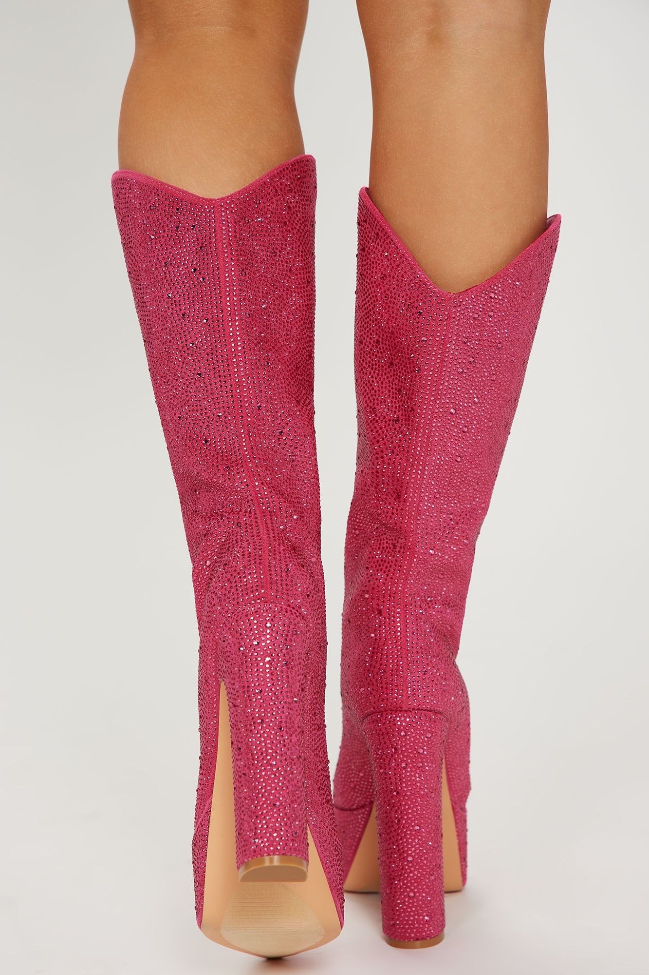 Flashy And Classy Knee High Heeled Boots - Pink sold by Fashion Nova product image thumbnail 4