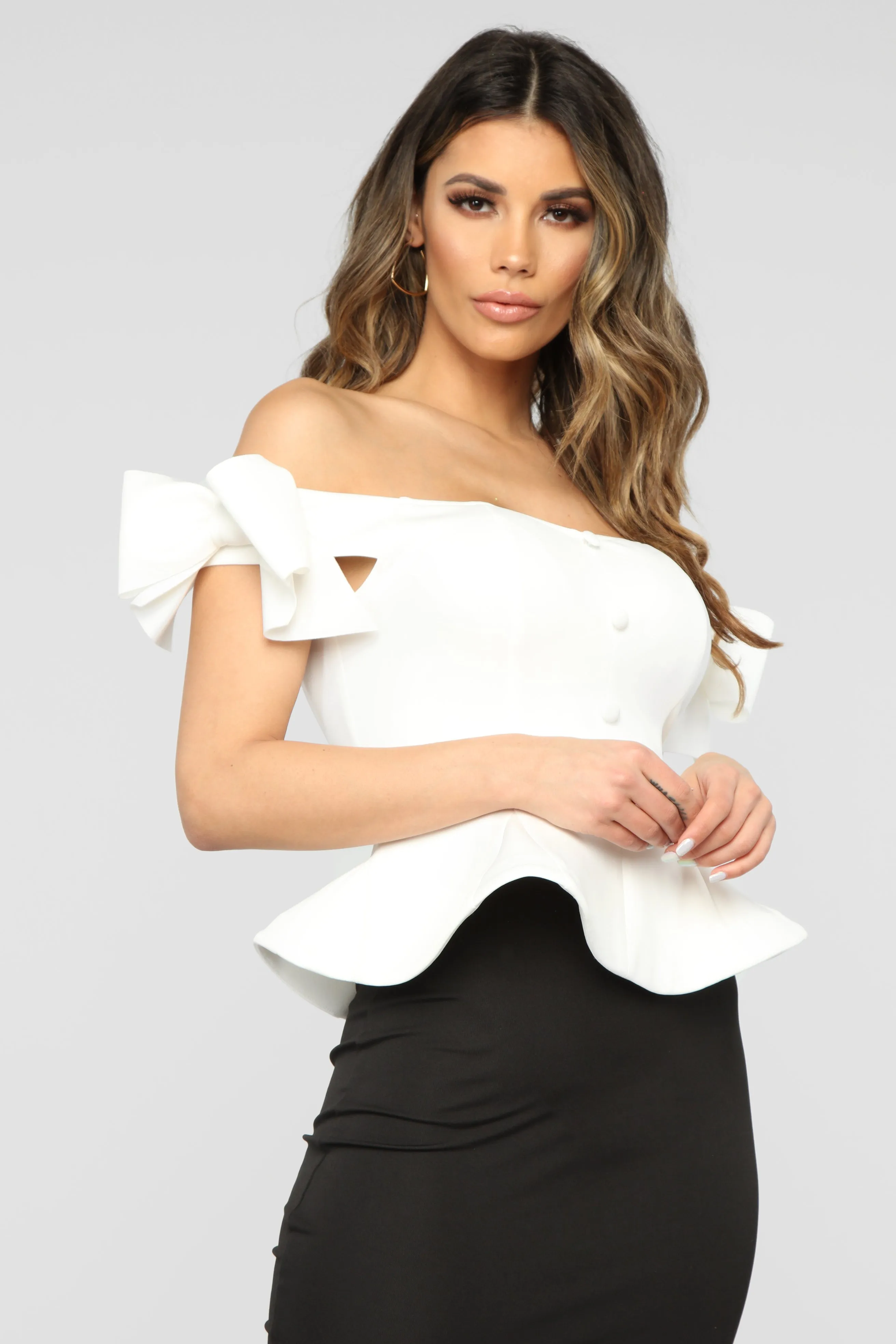 Rock With You Peplum Top - White sold by Fashion Nova product image thumbnail 3