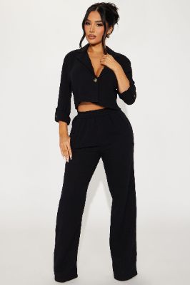 In My Routine Pant Set - Black sold by Fashion Nova