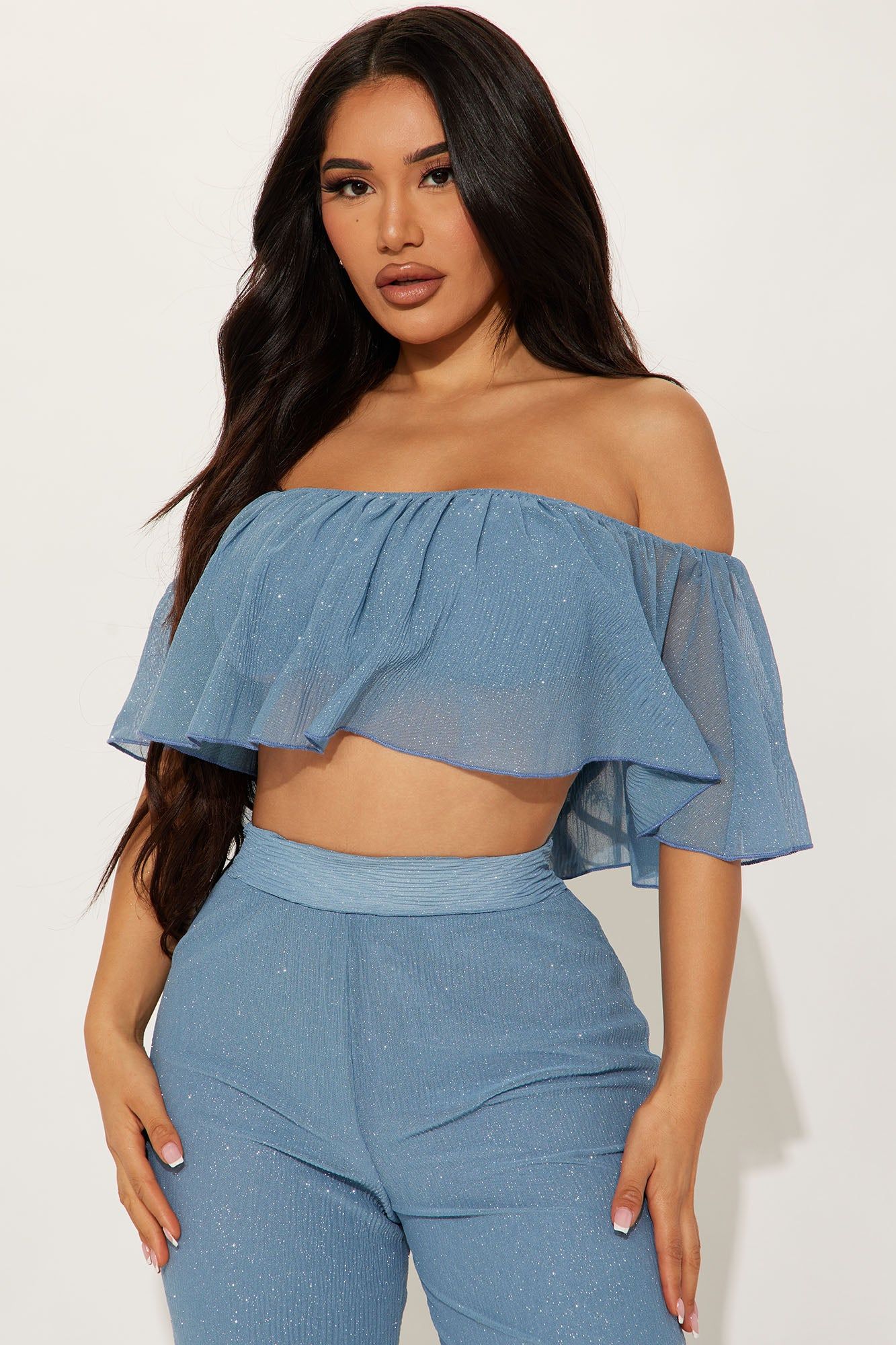 Serenity Shine Pant Set - Light Blue sold by Fashion Nova product image thumbnail 5