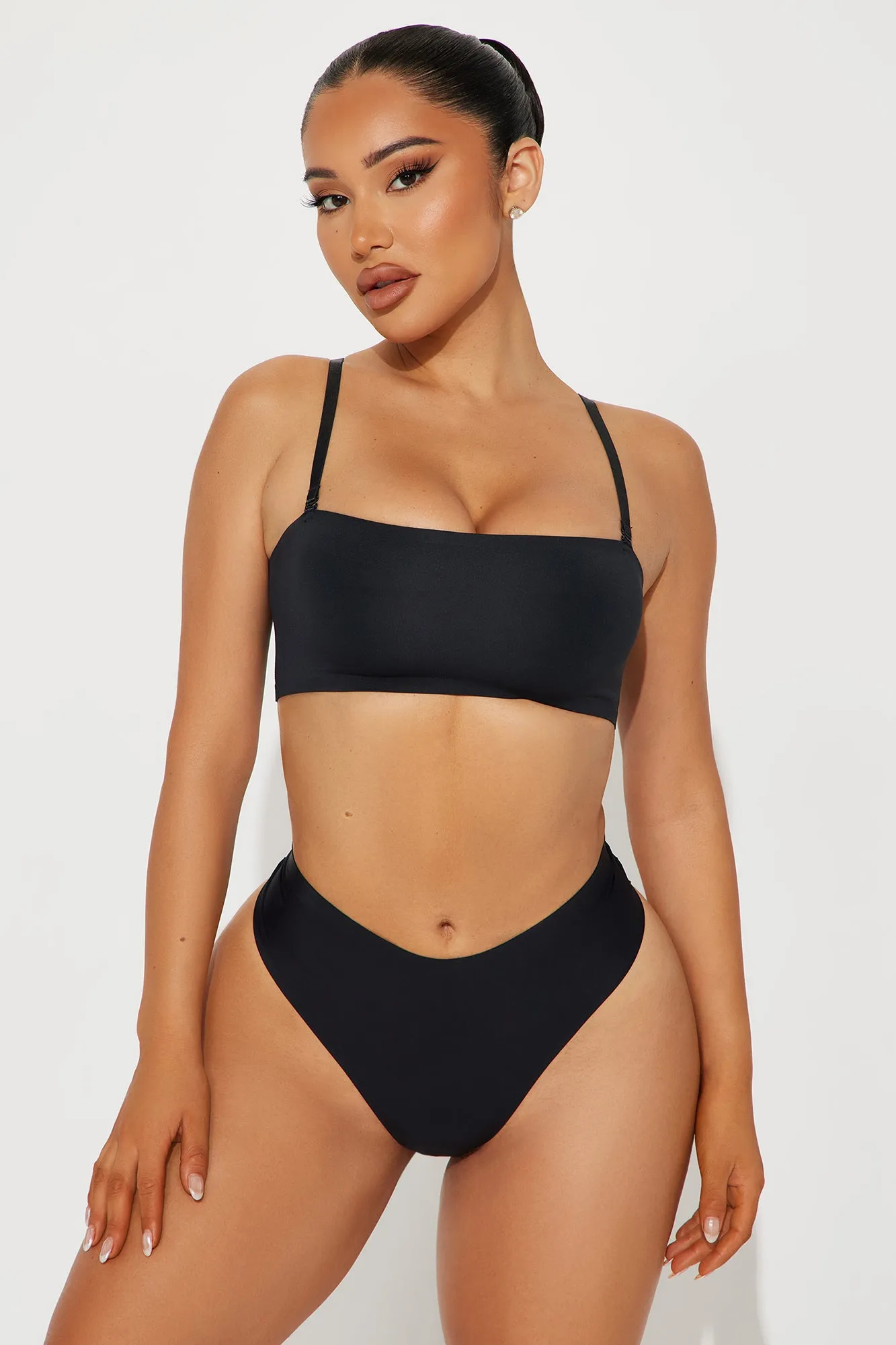 Barely There Micro Shine Bandeau Bralette - Black sold by Fashion Nova product image thumbnail 2