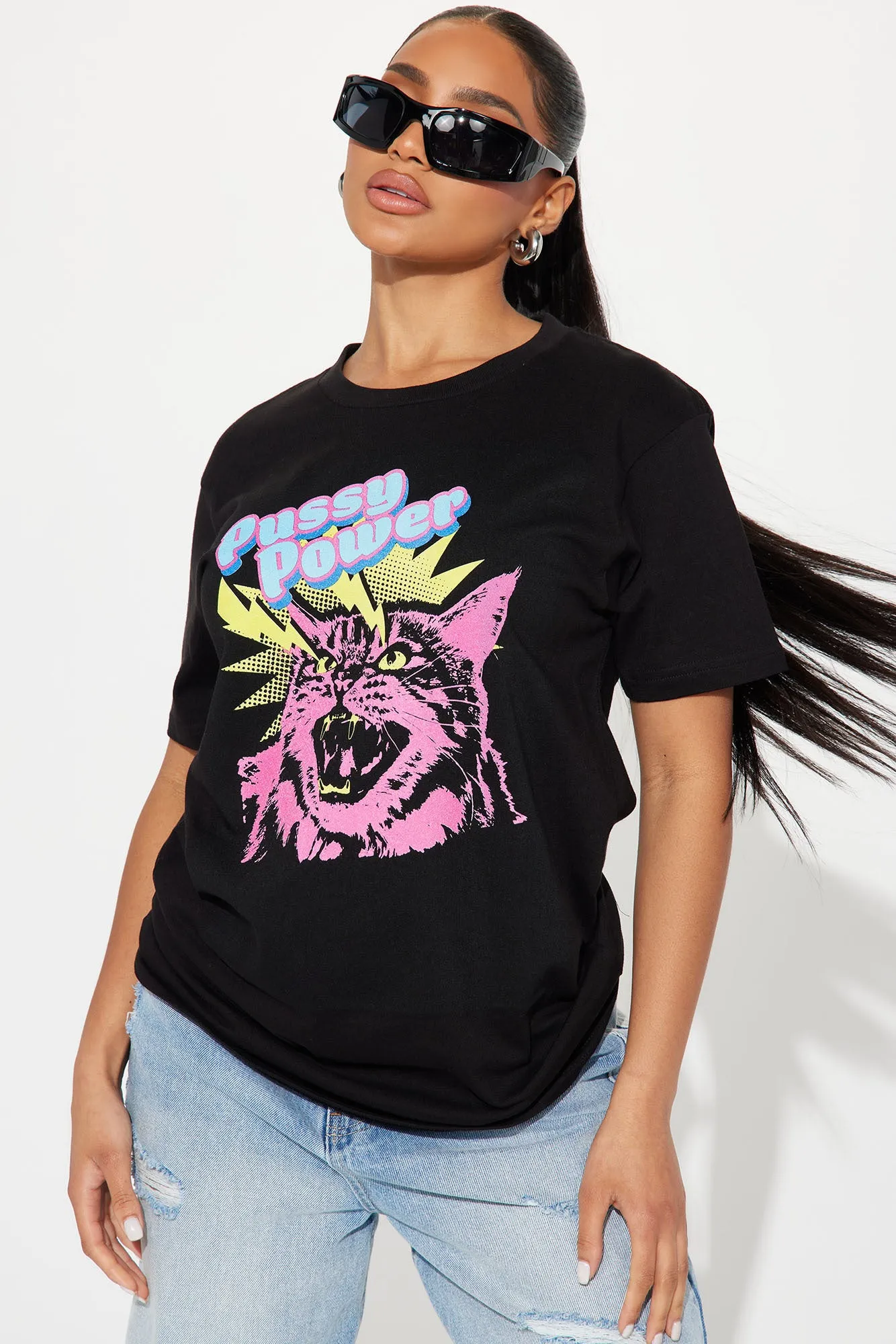 Pussy Power Graphic Tee - Black sold by Fashion Nova