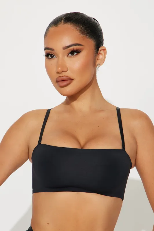 Barely There Micro Shine Bandeau Bralette - Black sold by Fashion Nova