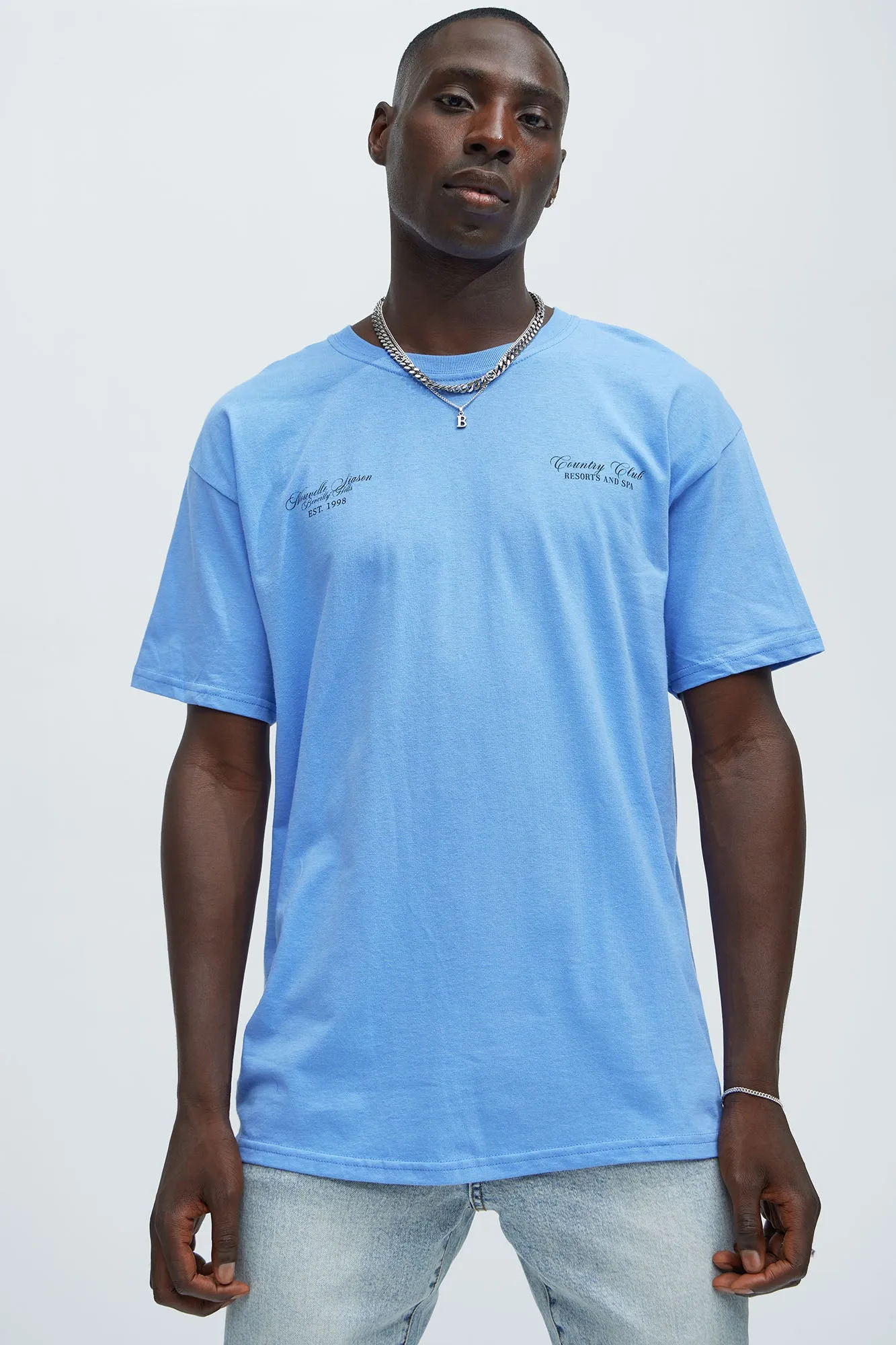 LA Country Club Resort Short Sleeve Tee - Light Blue sold by Fashion Nova