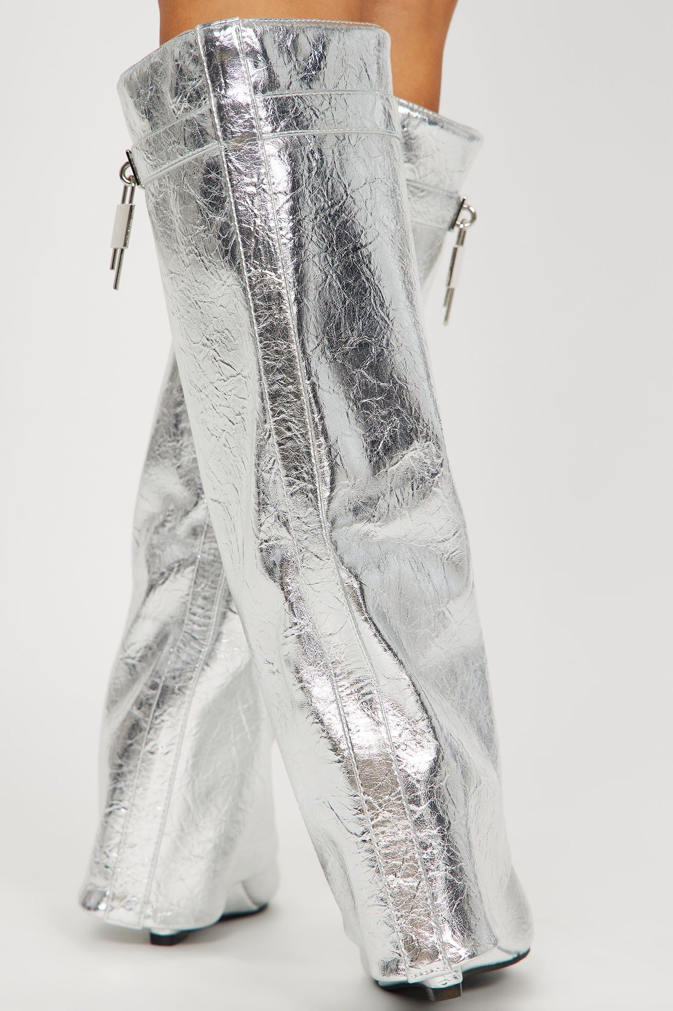 Ultimate Flirt Overlay Boots - Silver sold by Fashion Nova product image thumbnail 4