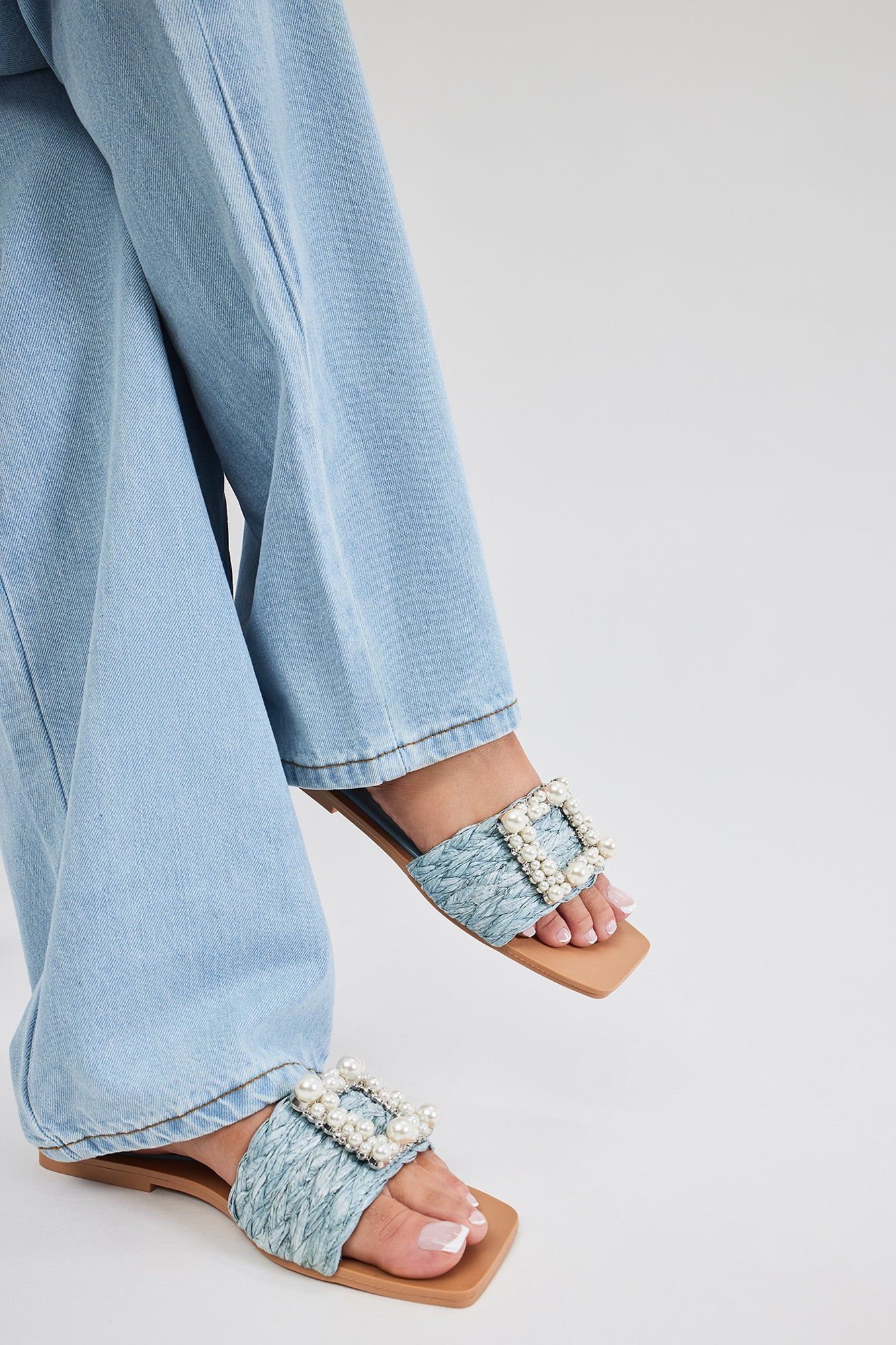 Kristy Pearl Detail Sandals - Blue sold by Fashion Nova product image thumbnail 2