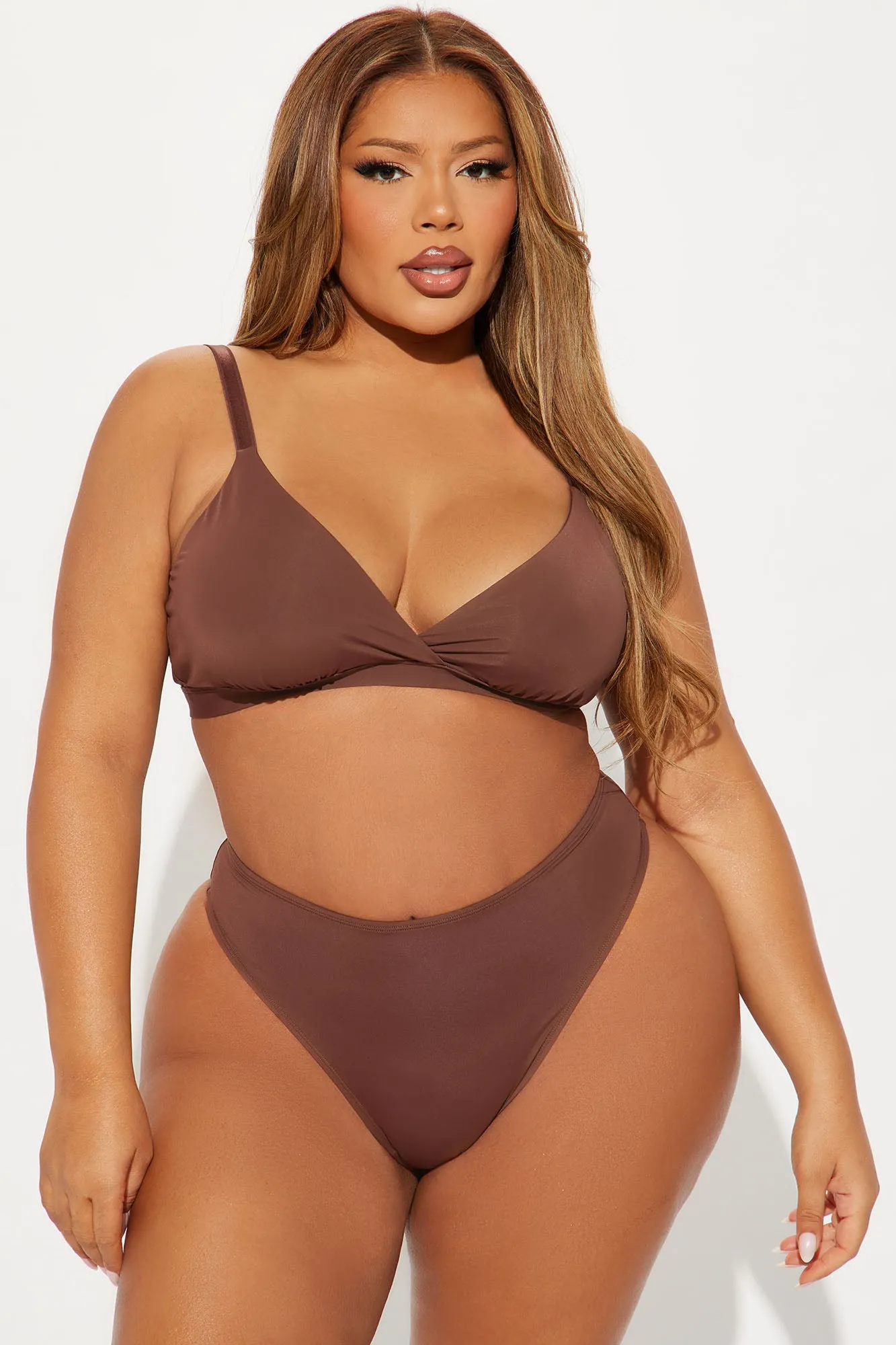 Nova Microfiber Triangle Bralette - Chocolate sold by Fashion Nova product image thumbnail 5