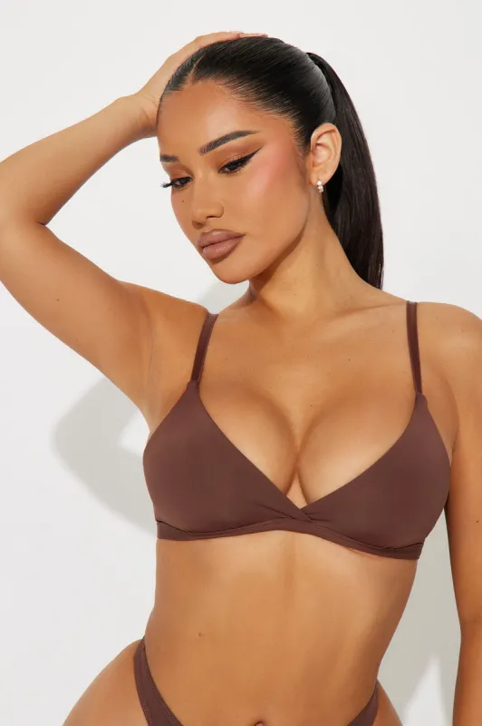 Nova Microfiber Triangle Bralette - Chocolate sold by Fashion Nova