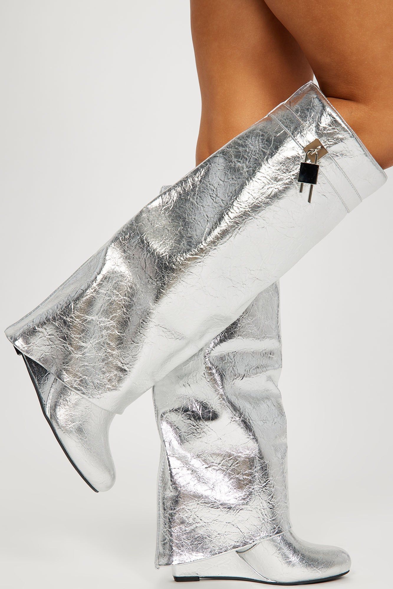 Ultimate Flirt Overlay Boots - Silver sold by Fashion Nova product image thumbnail 3
