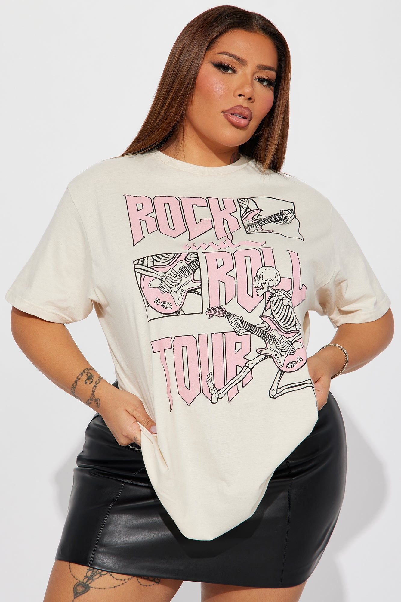 Rock And Roll Tour Tee - Cream sold by Fashion Nova product image thumbnail 4