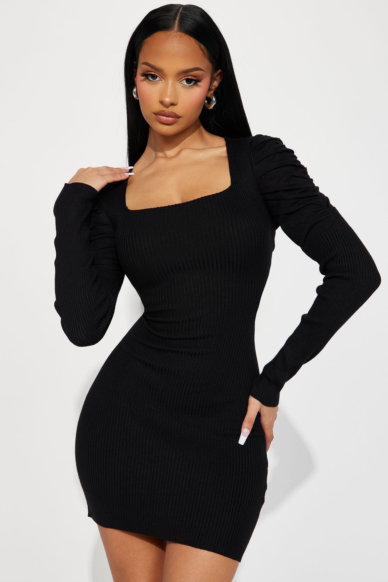 Elena Sweater Mini Dress - Black sold by Fashion Nova product image thumbnail 2