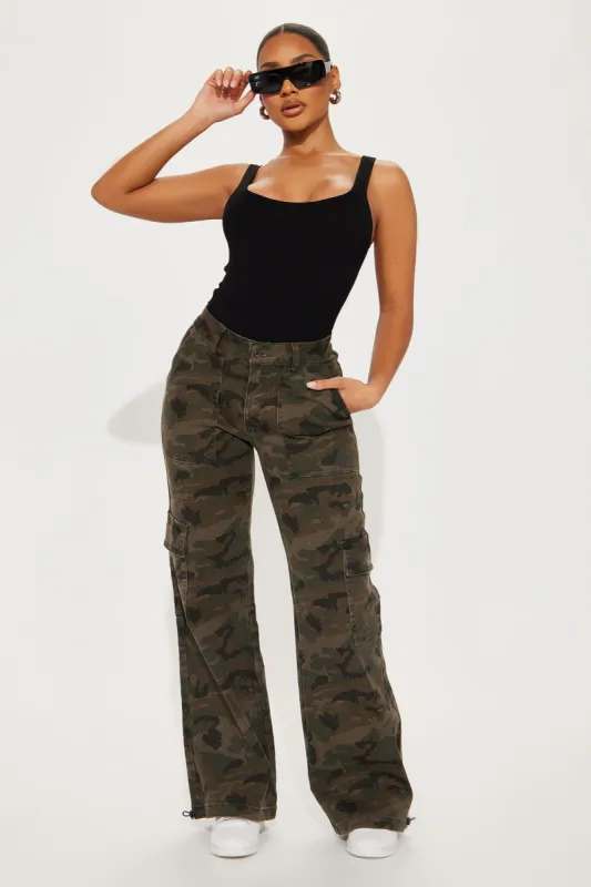 Nami Camo Cargo Jogger - Olive/combo sold by Fashion Nova