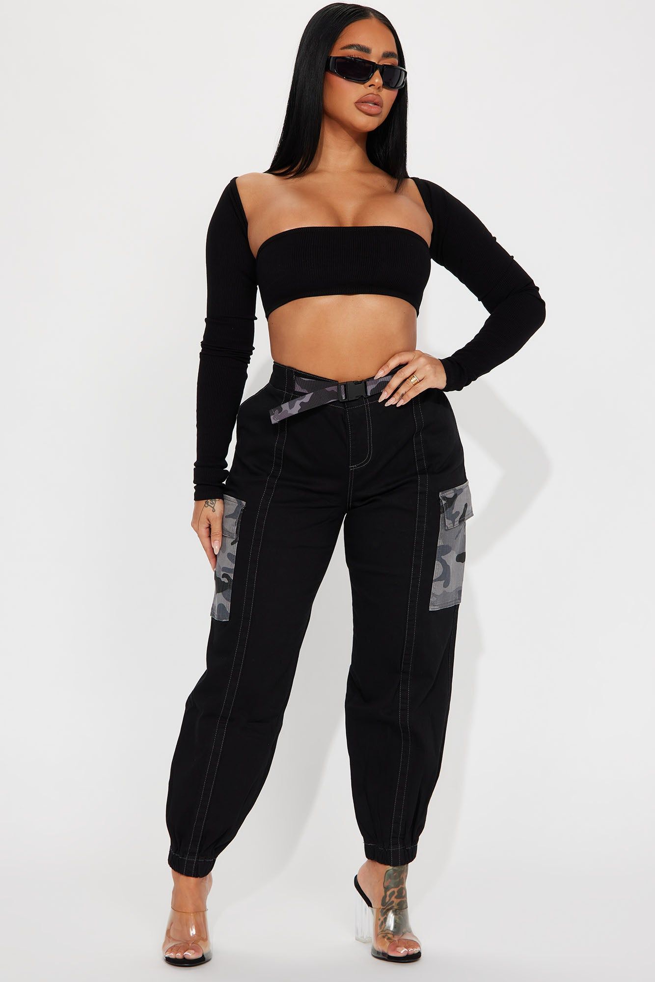 Losing It Cargo Jogger - Black sold by Fashion Nova