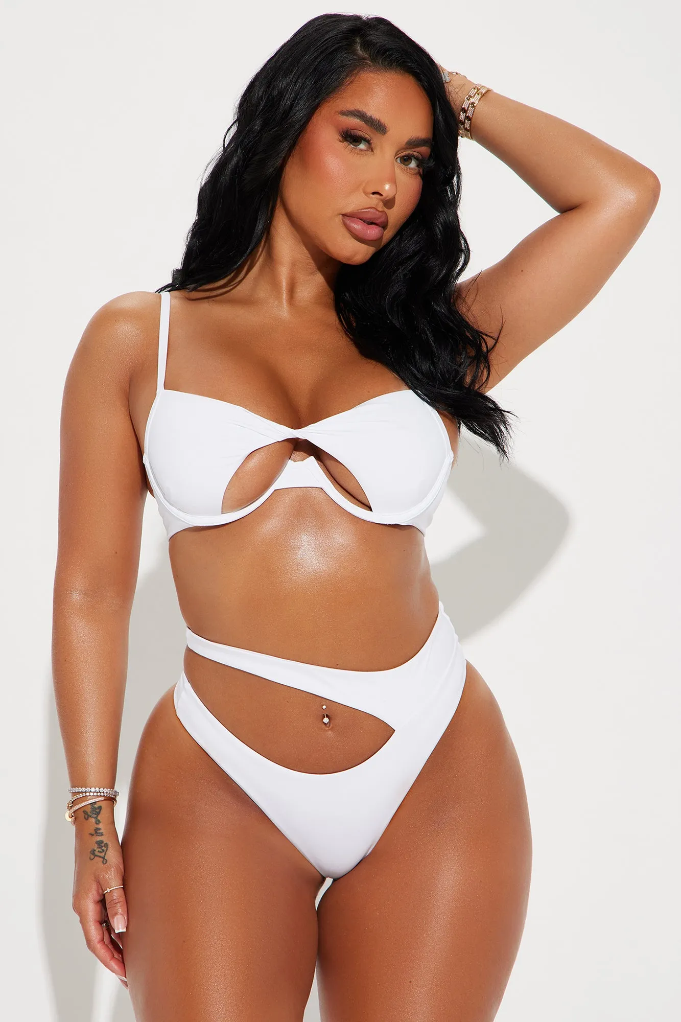 Katy Cutout 2 Piece Swimsuit - White sold by Fashion Nova