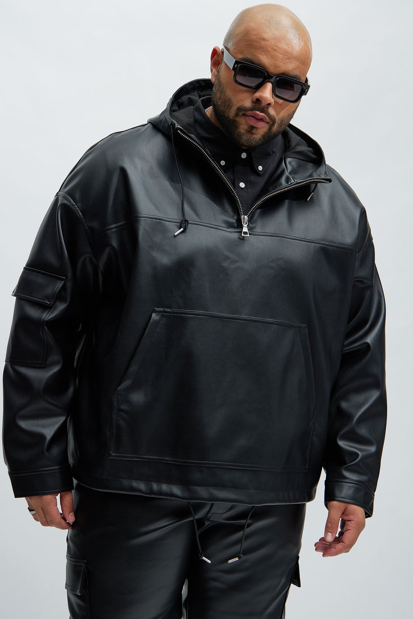 Royce Faux Leather Pullover Jacket - Black sold by Fashion Nova product image thumbnail 5