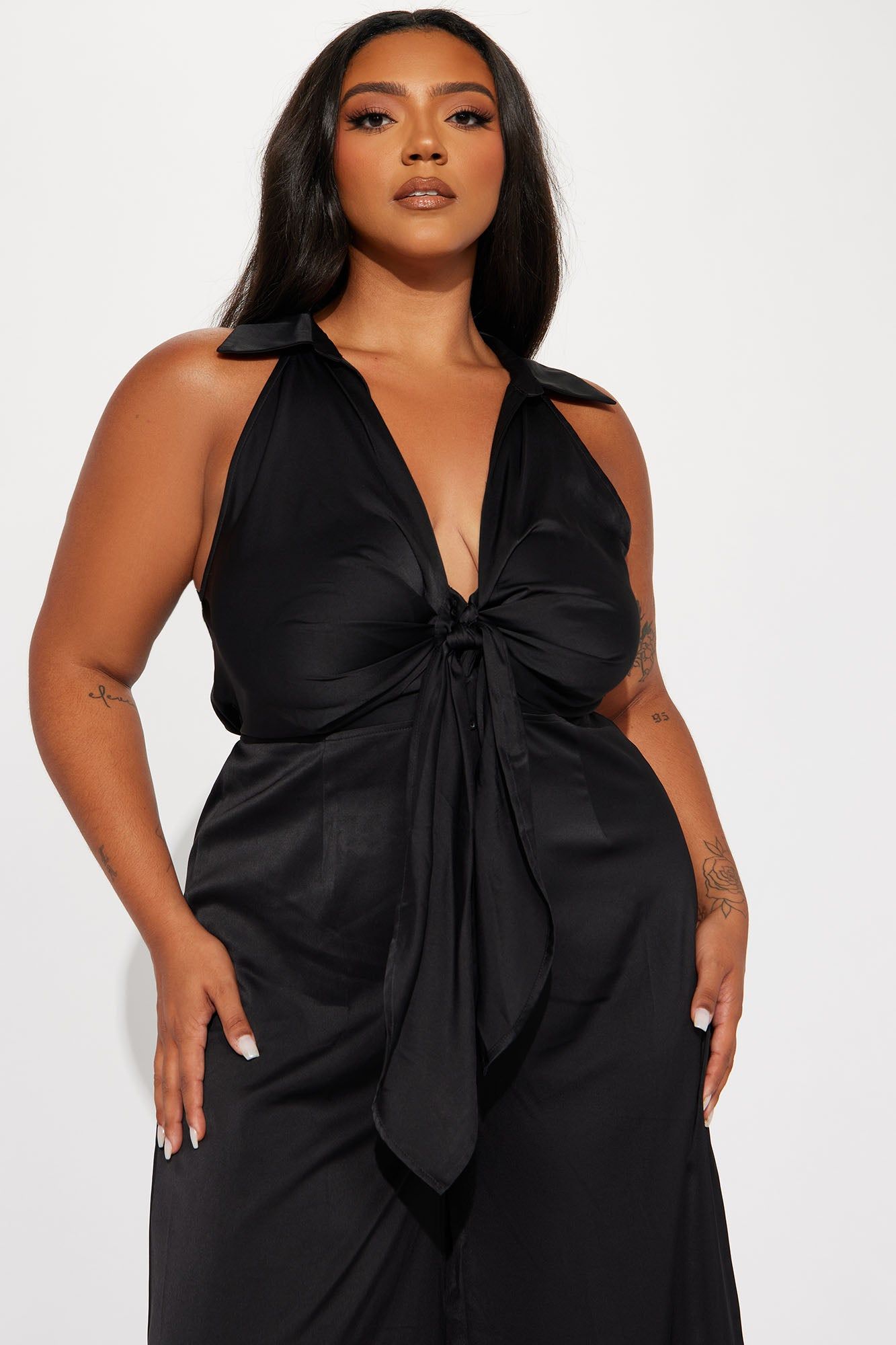 Brynlii Satin Jumpsuit - Black sold by Fashion Nova product image thumbnail 5