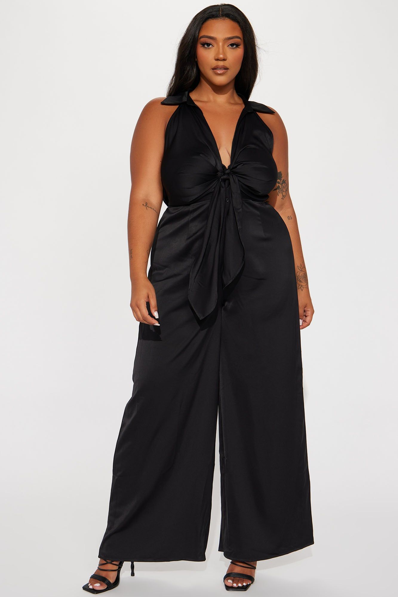 Brynlii Satin Jumpsuit - Black sold by Fashion Nova product image thumbnail 4