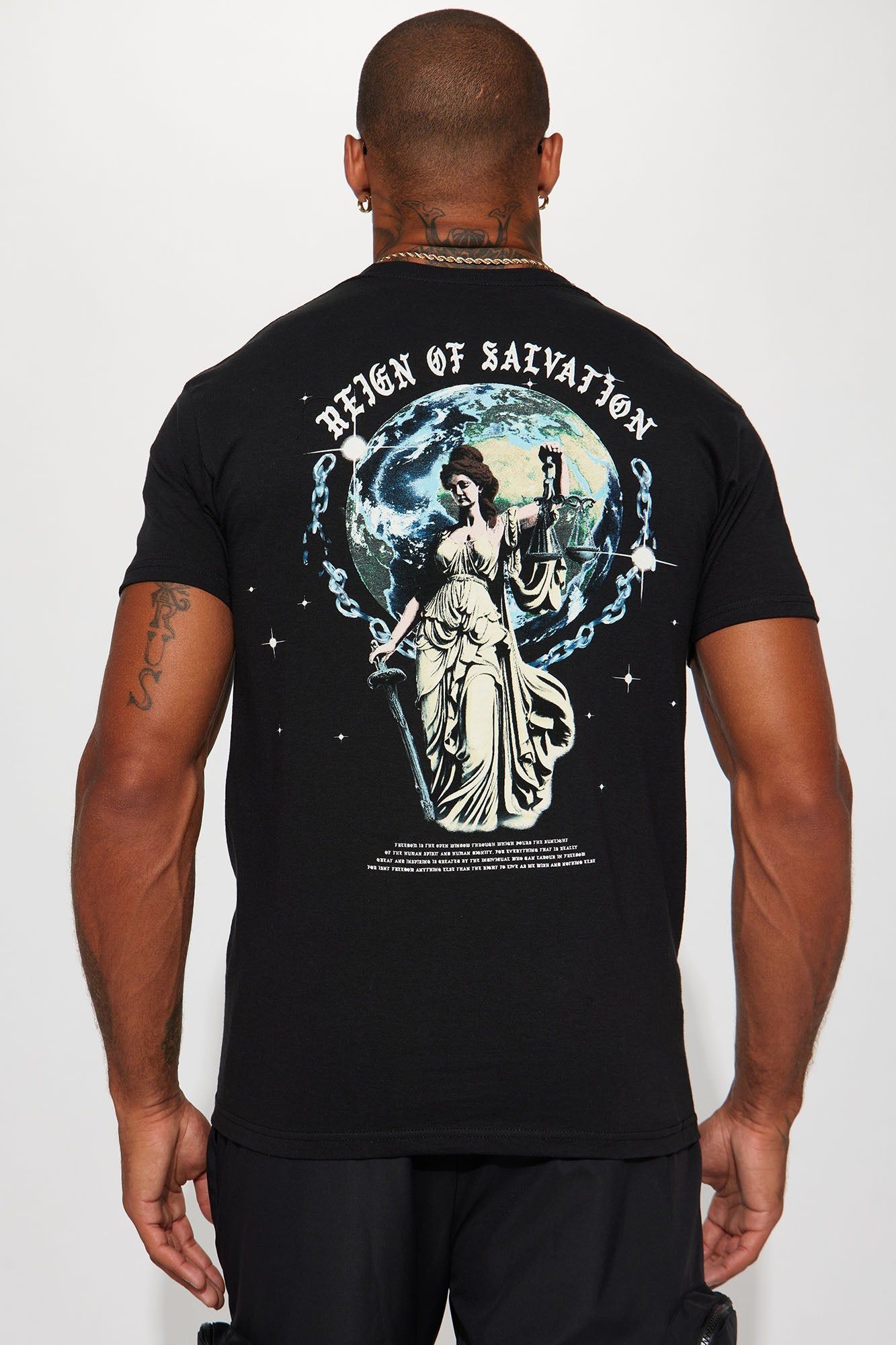 Reign Of Salvation Short Sleeve Tee - Black sold by Fashion Nova