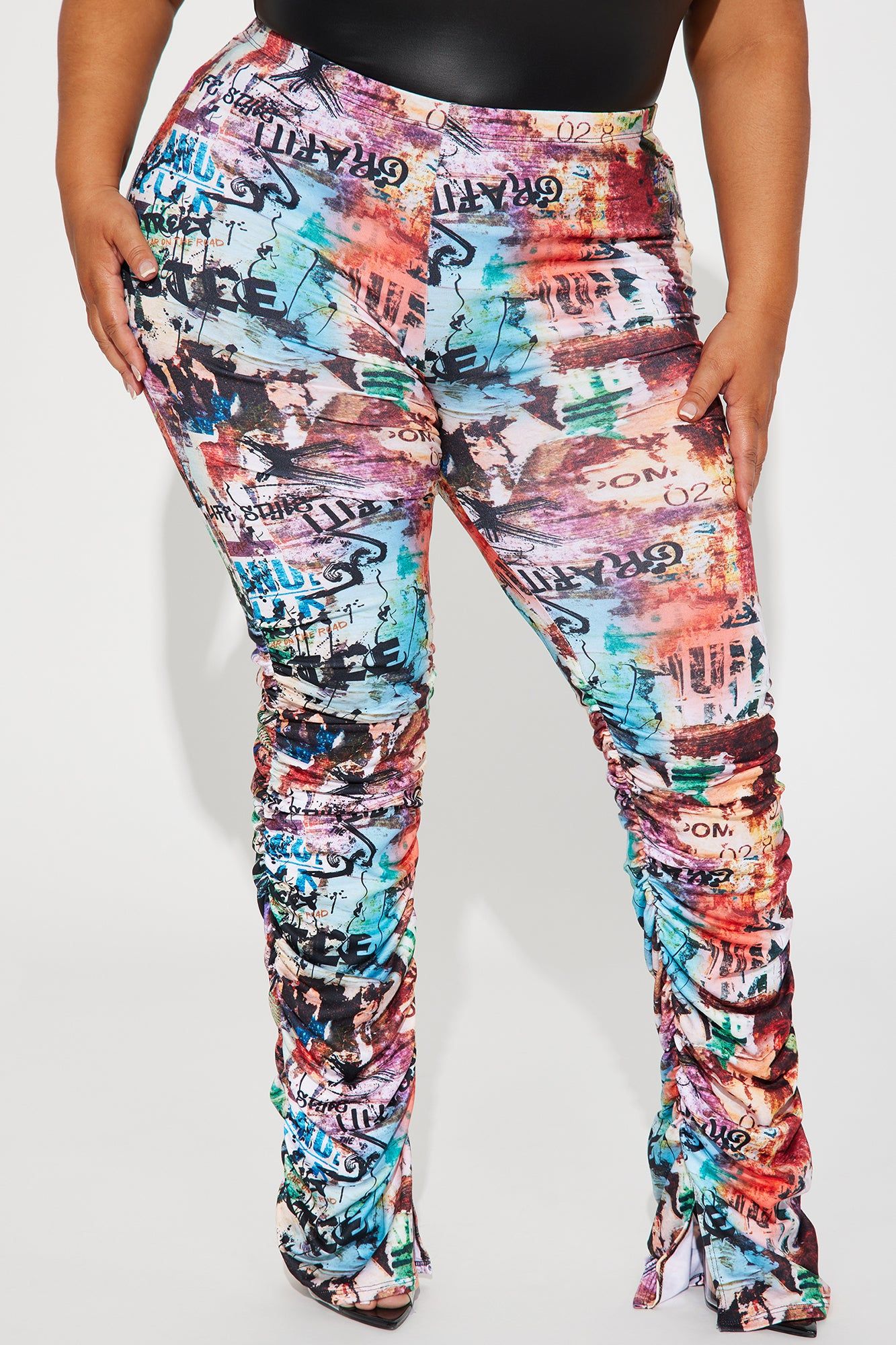 A Lifestyle Stacked Pant - Multi Color sold by Fashion Nova product image thumbnail 6