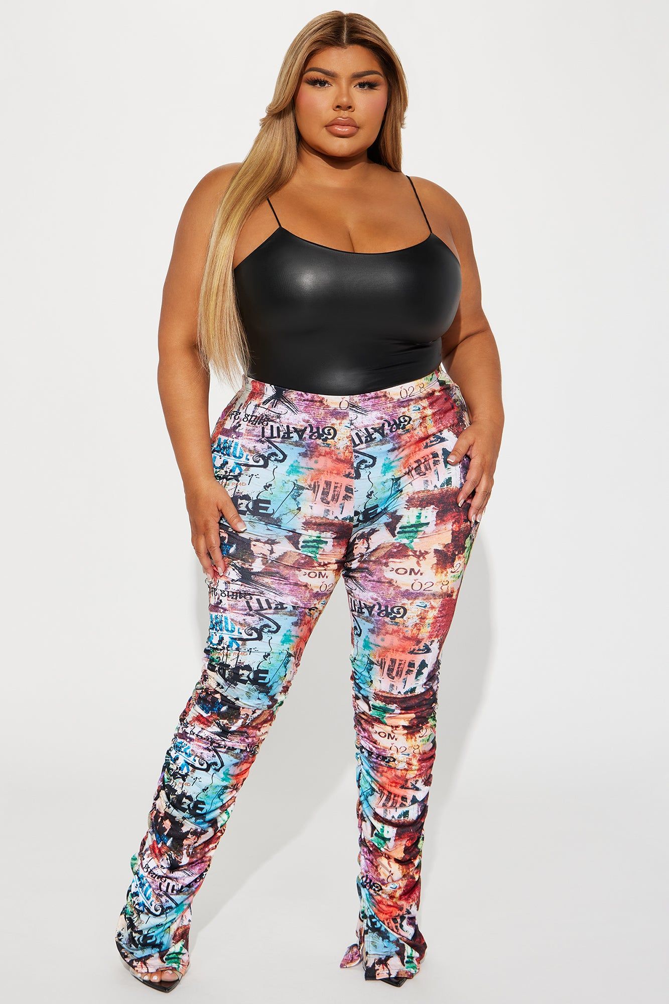 A Lifestyle Stacked Pant - Multi Color sold by Fashion Nova product image thumbnail 5