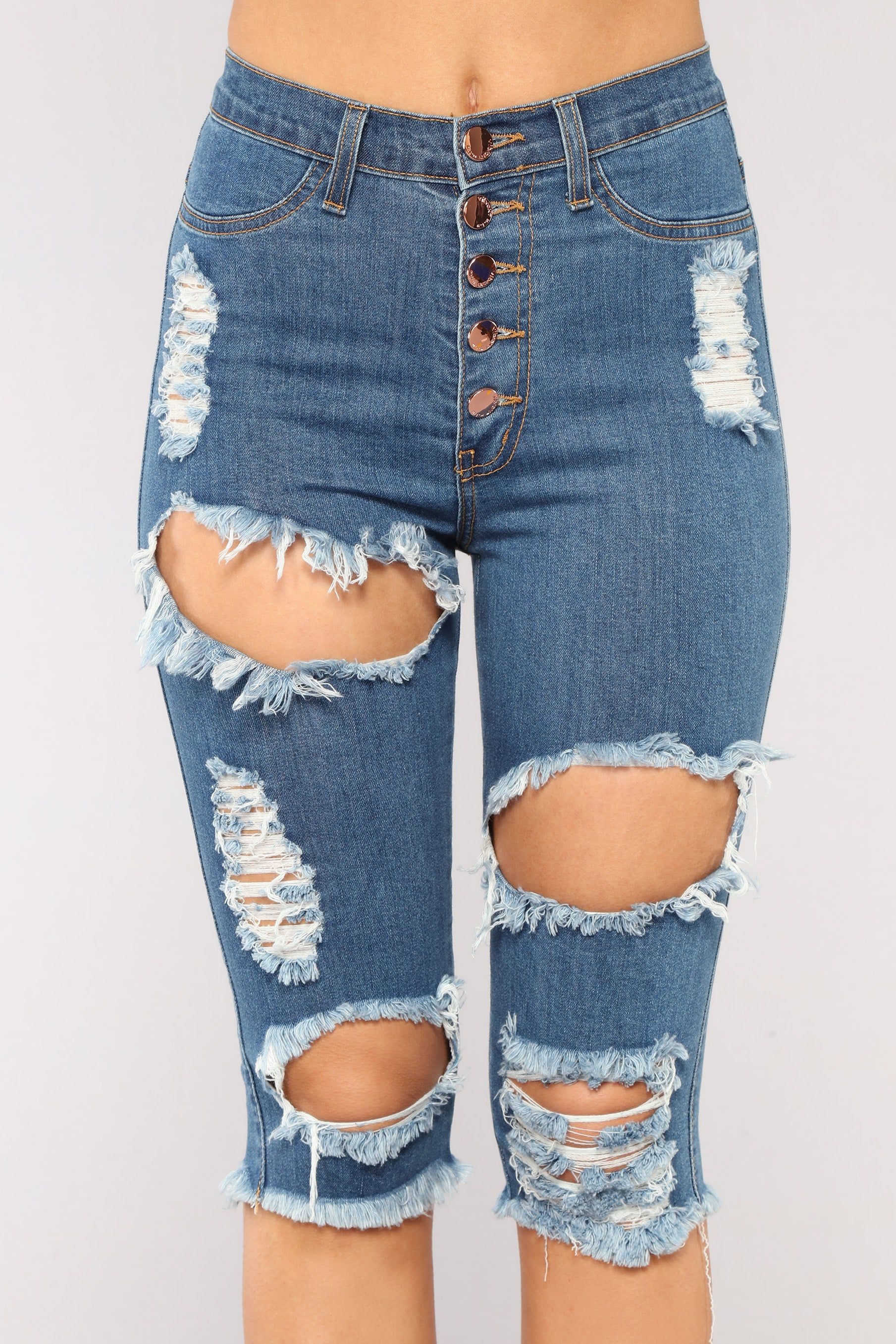 Hard Feelings Denim Bermudas - Medium Blue Wash sold by Fashion Nova product image thumbnail 2