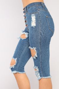 Hard Feelings Denim Bermudas - Medium Blue Wash sold by Fashion Nova