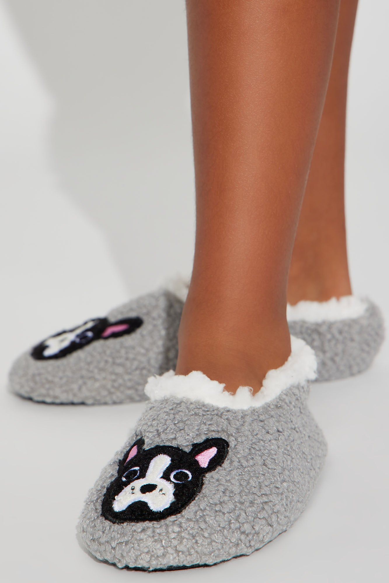 Mini Icon Fuzzy Babba Slippers - Grey sold by Fashion Nova product image thumbnail 3