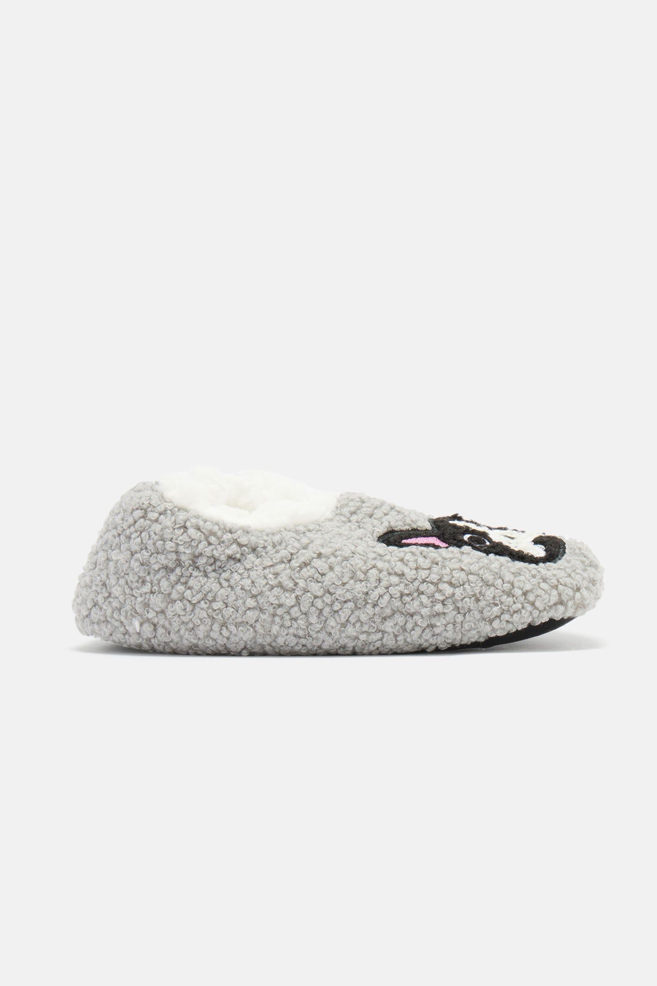 Mini Icon Fuzzy Babba Slippers - Grey sold by Fashion Nova product image thumbnail 5