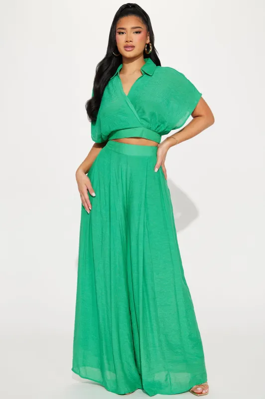 Mea Gauze Pant Set - Green sold by Fashion Nova