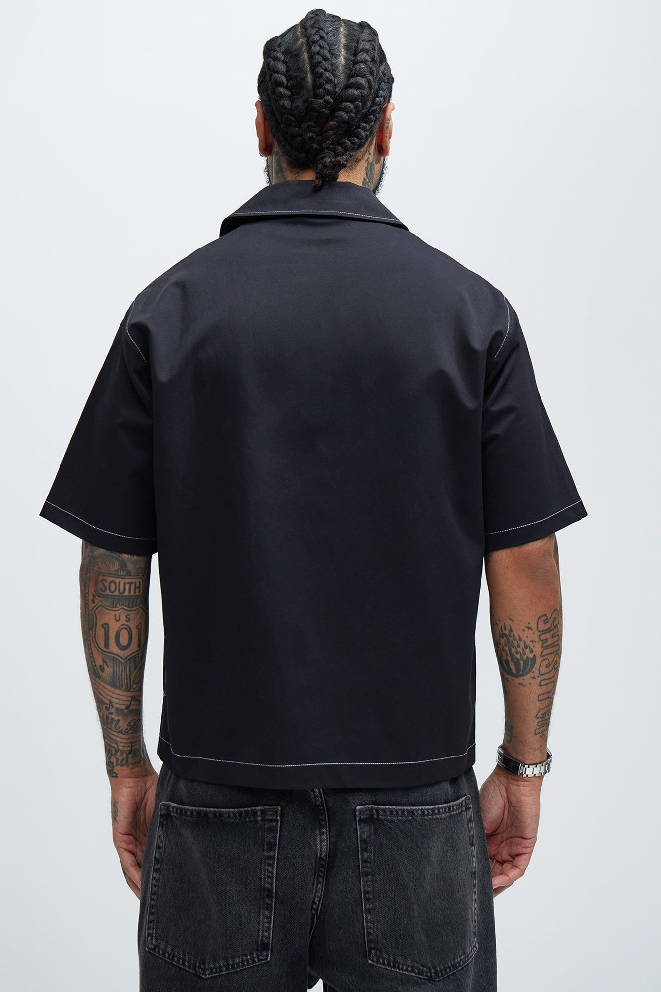 Hudson Contrast Stitching Shirt - Black sold by Fashion Nova product image thumbnail 3
